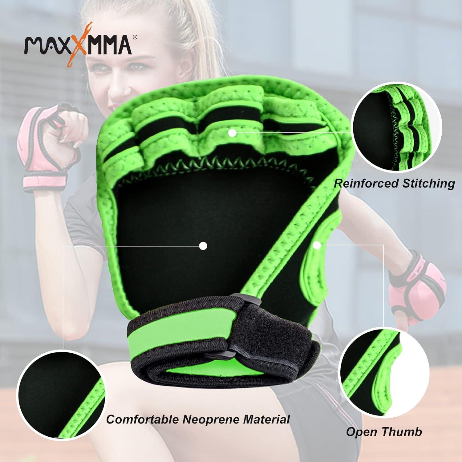 Guantes con peso ajustable MaxxMMA 0.91 kg para aeróbicos