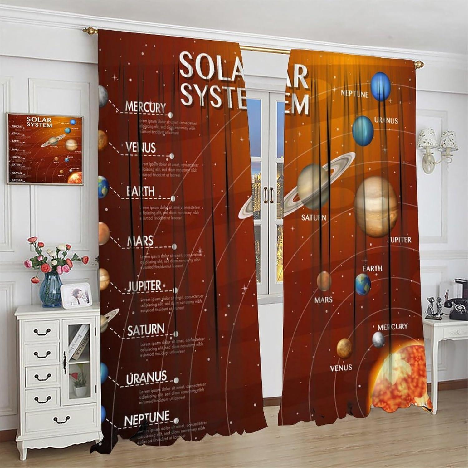 Cortinas Blackout Llylumty Galaxia 2 para Niños 53.5x137cm