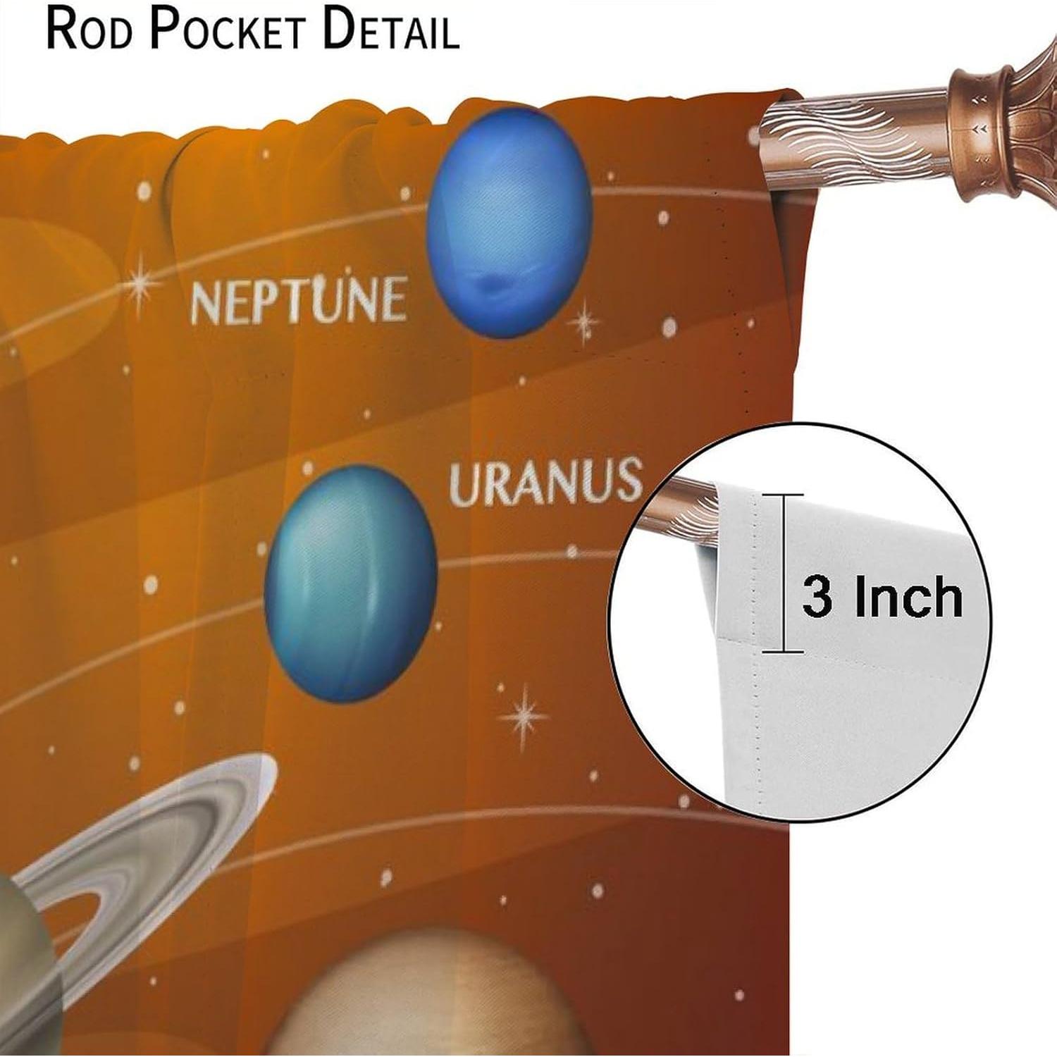 Cortinas Blackout Llylumty Galaxia 2 para Niños 53.5x137cm