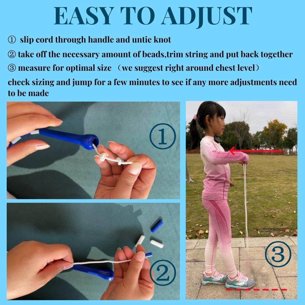 Cuerda de Saltar IDOU 2.74m Ajustable con Cuentas Irrompibles