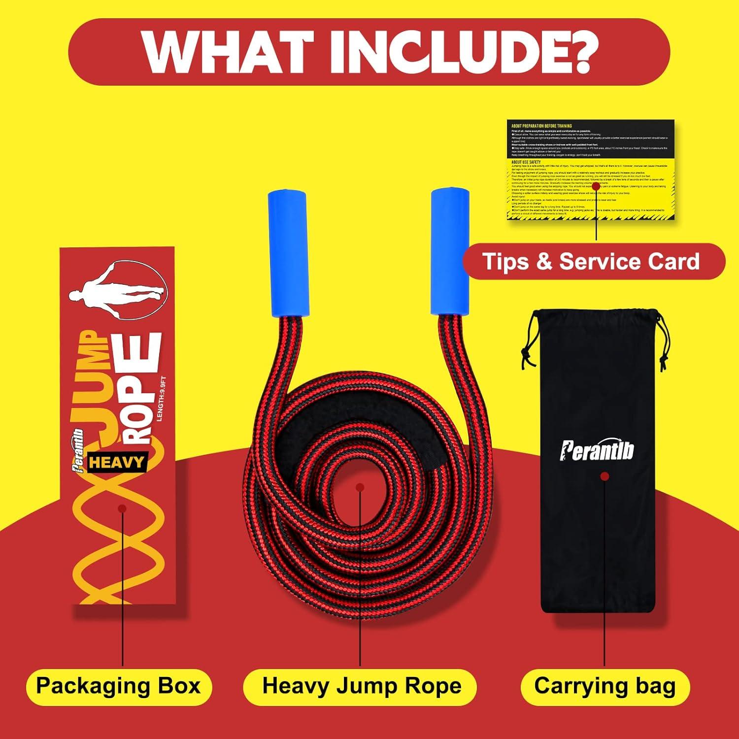 Cuerda de Salto Pesada Perantlb 3 m con Mango Rotatorio