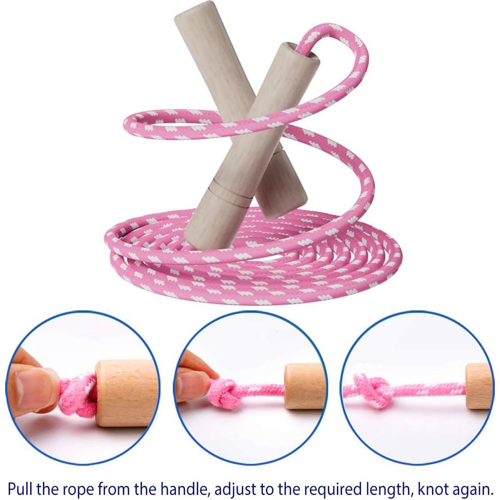 Cuerda de Salto Ajustable Homello para Niños - Algodón y Madera