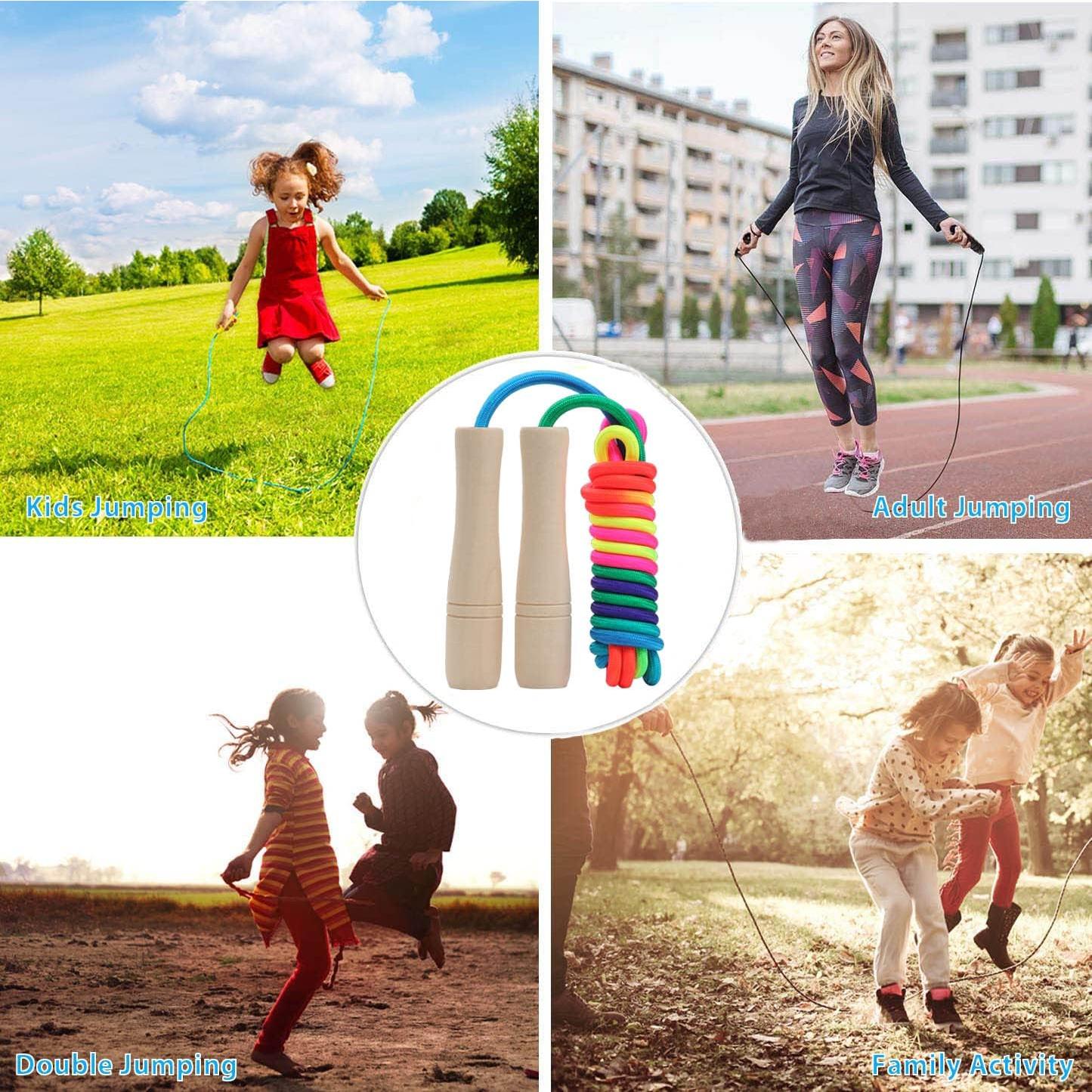 Cuerda de Saltar Ajustable ACEONE 2.6m para Niños Arcoíris