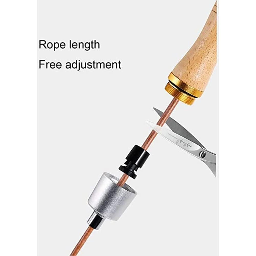 Cuerda de Saltar Ajustable ZLLJH de Cuero y Madera 3m