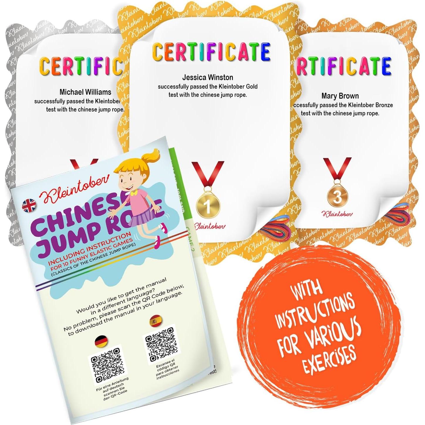 Cuerda de Salto KLEINTOBER Arcoíris 400 cm para Niños