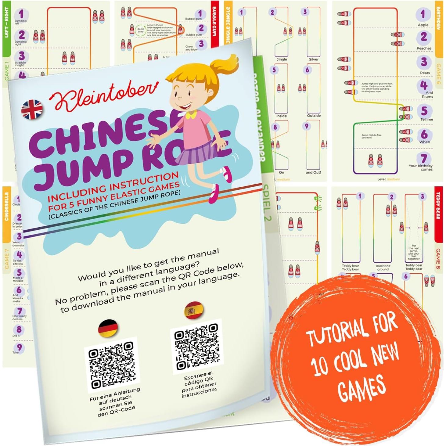 Cuerda de Salto KLEINTOBER Arcoíris 400 cm para Niños