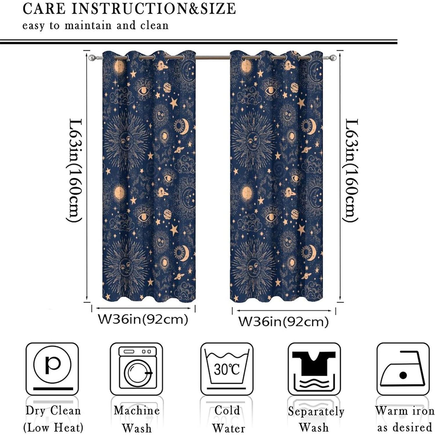 Cortina Blackout Llylumty Espacial Estrellas 2 Paneles 91x160cm