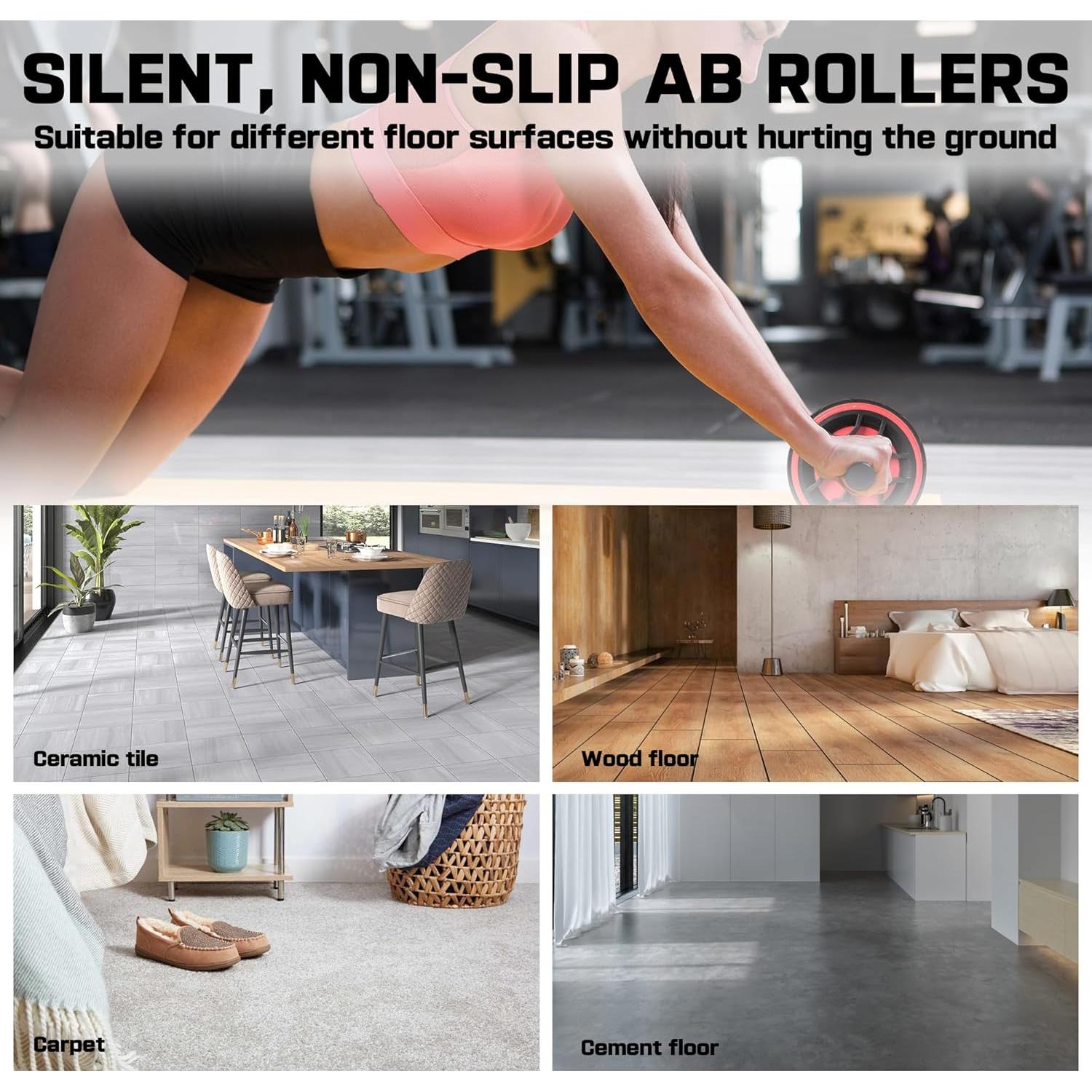 Rueda de Abdominales JHYSHAN Ancha y Silenciosa para Fitness