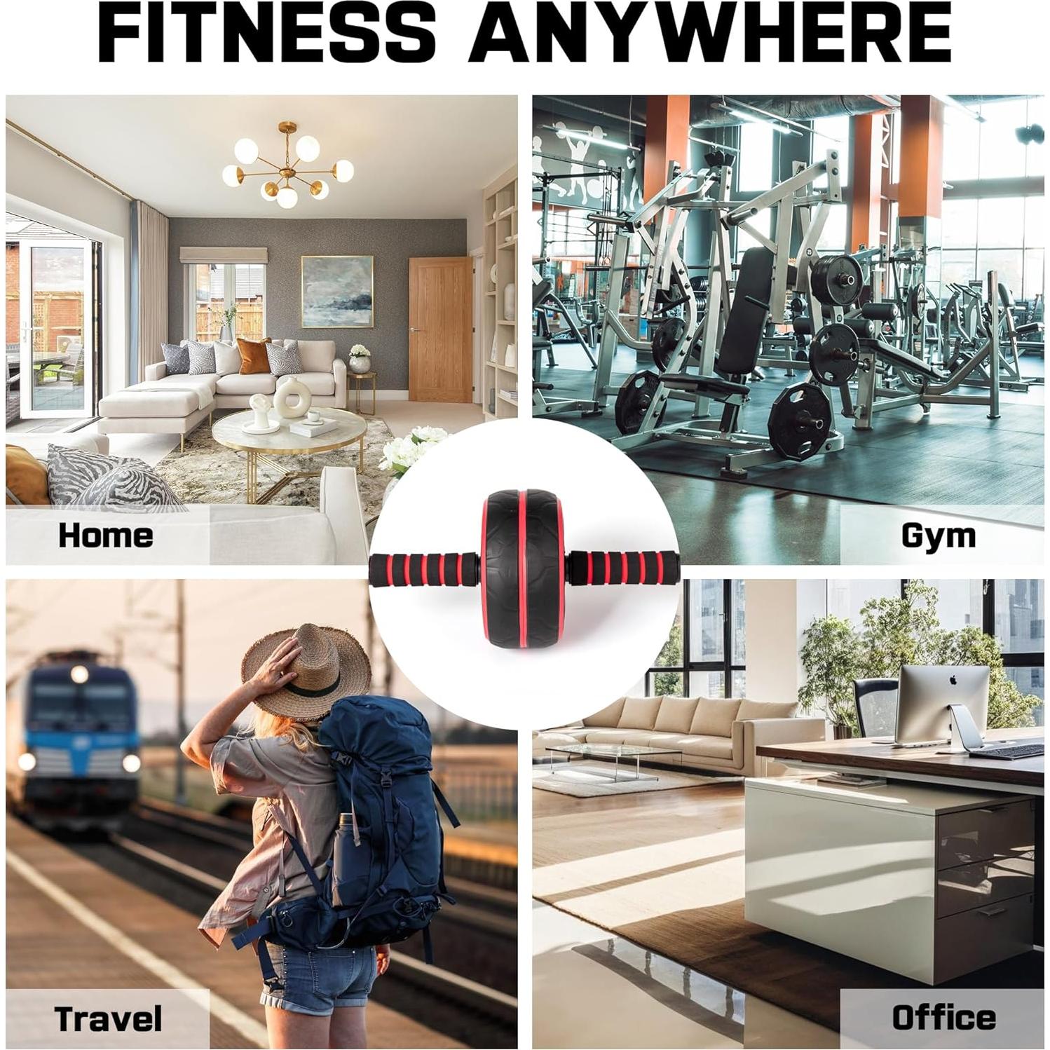 Rueda de Abdominales JHYSHAN Ancha y Silenciosa para Fitness