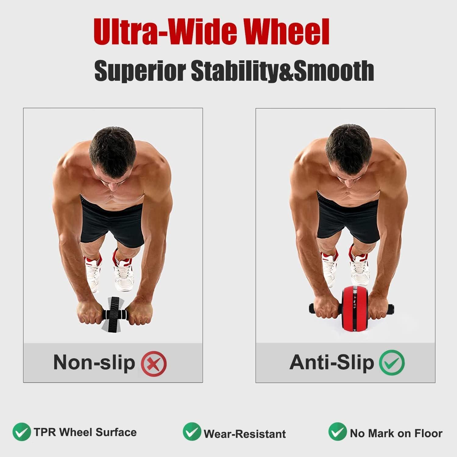 Rueda Abdominal Bssay Ultra Ancha con Almohadilla para Rodillas