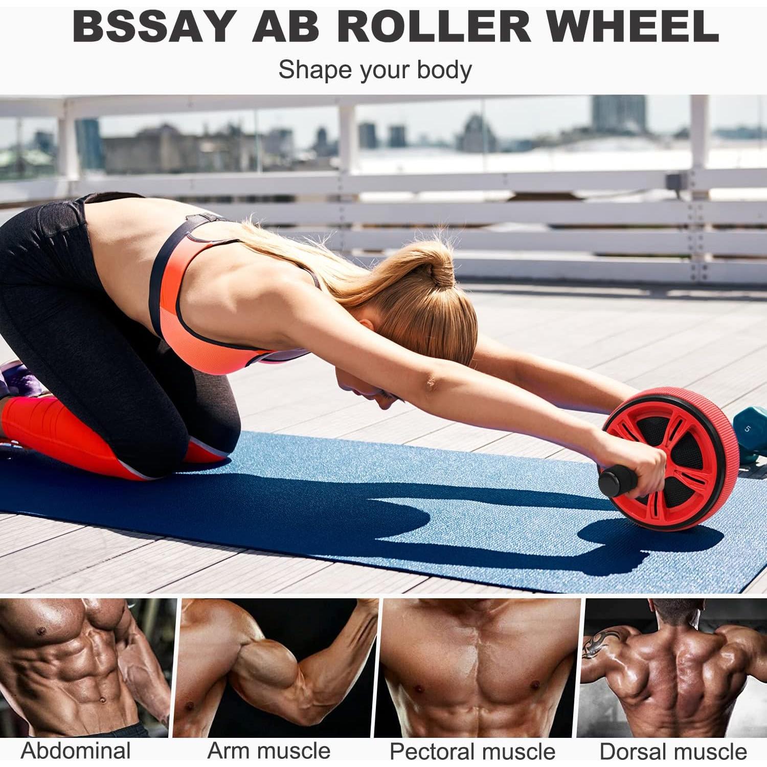 Rueda Abdominal Bssay Ultra Ancha con Almohadilla para Rodillas
