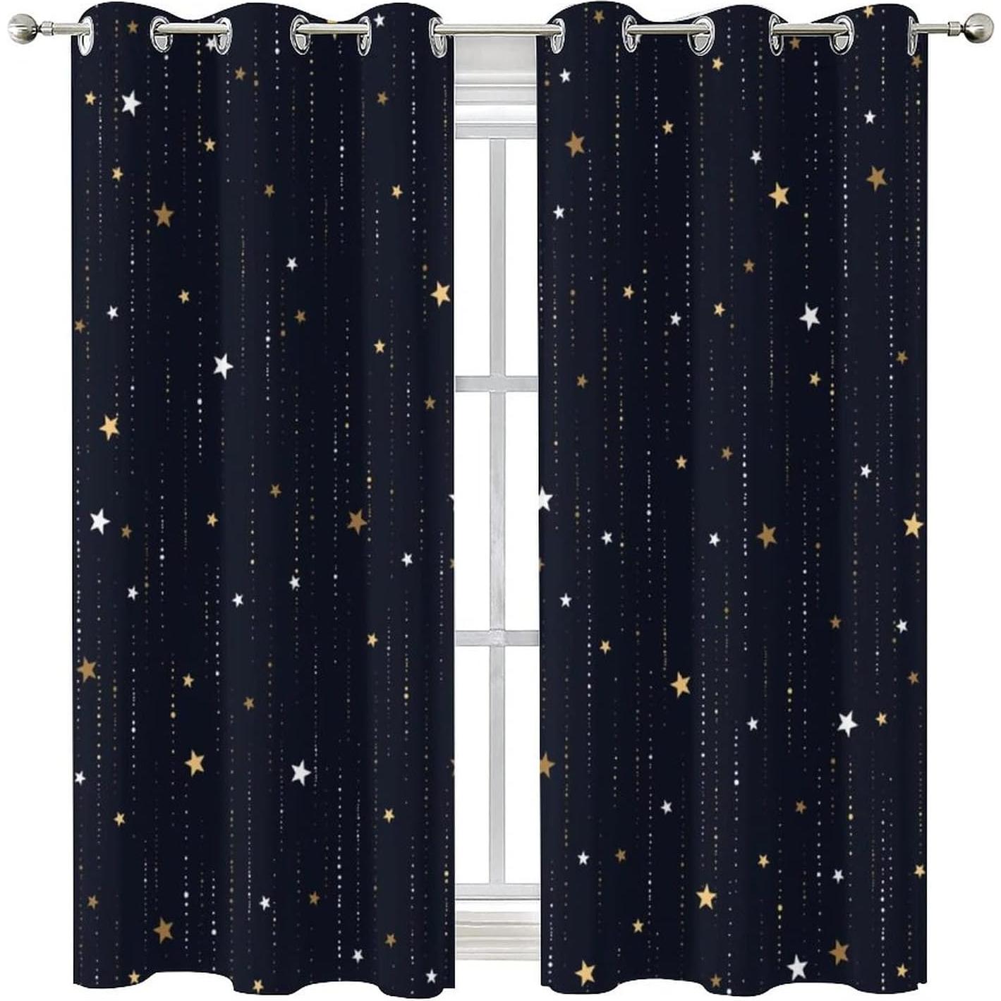 Cortinas Blackout Llylumty Estrella 80x183cm Juego de 2