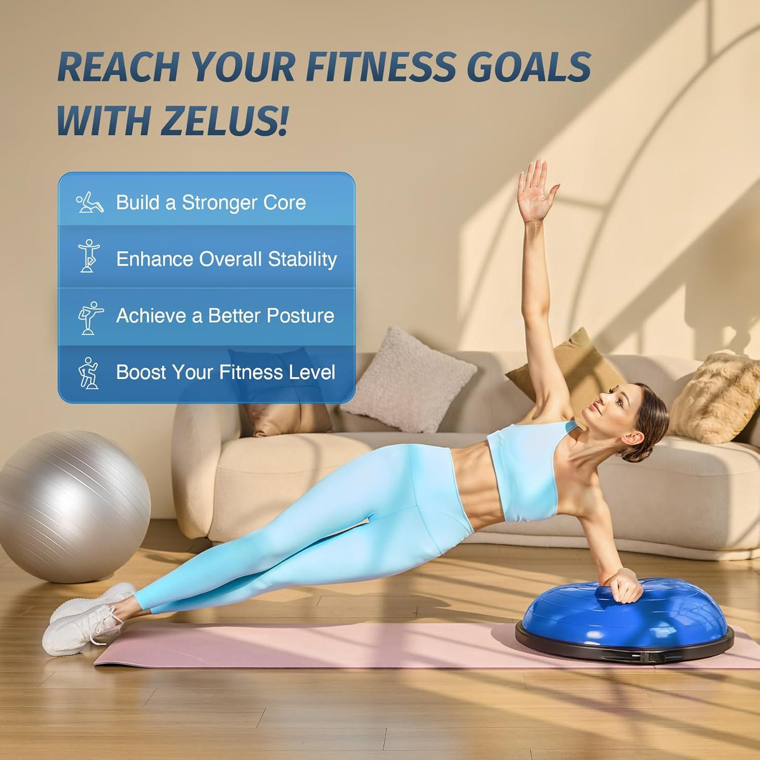 Pelota de Equilibrio ZELUS 63.5cm con Bandas y Bomba