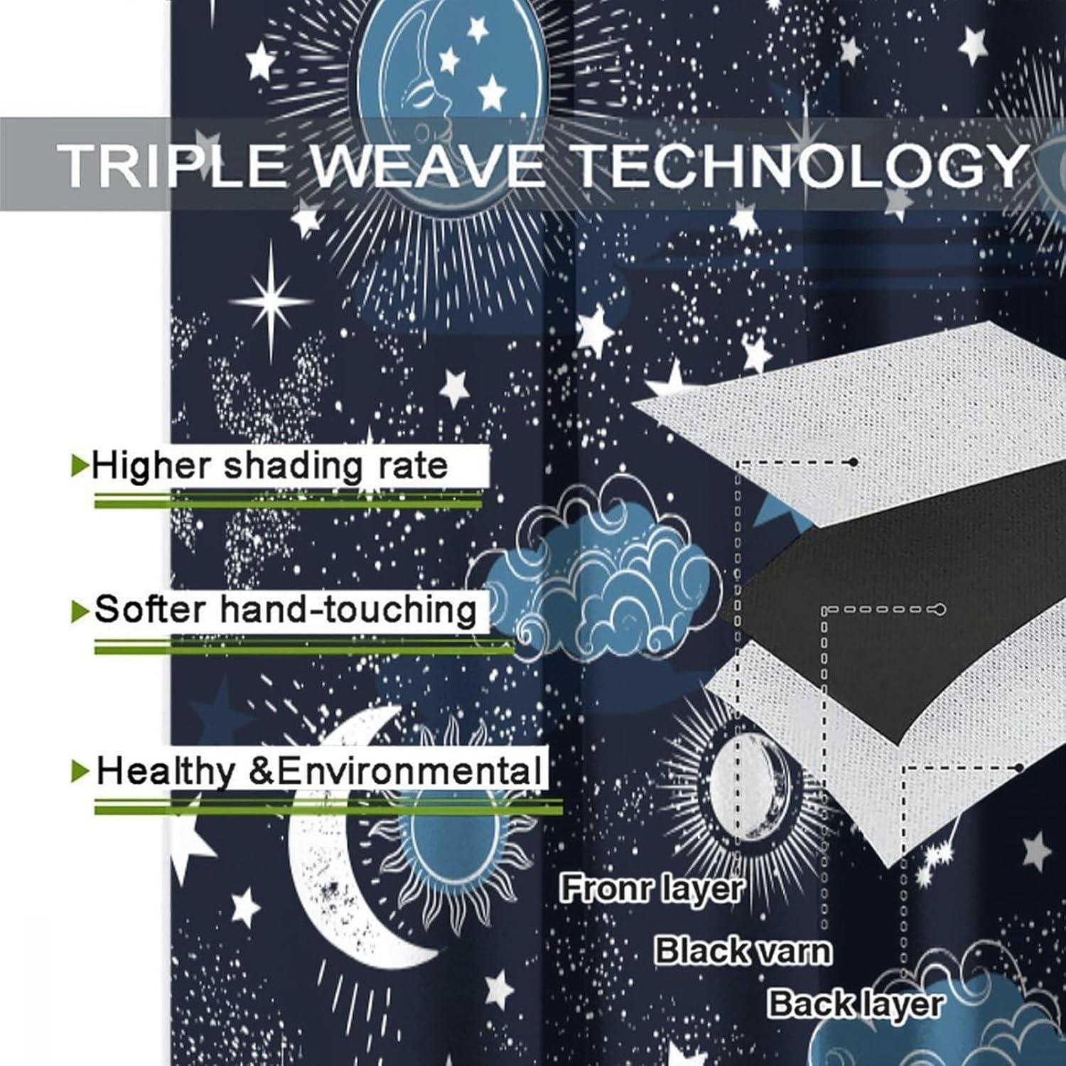 Cortinas Blackout Llylumty Estrella 70x160cm Juego de 2