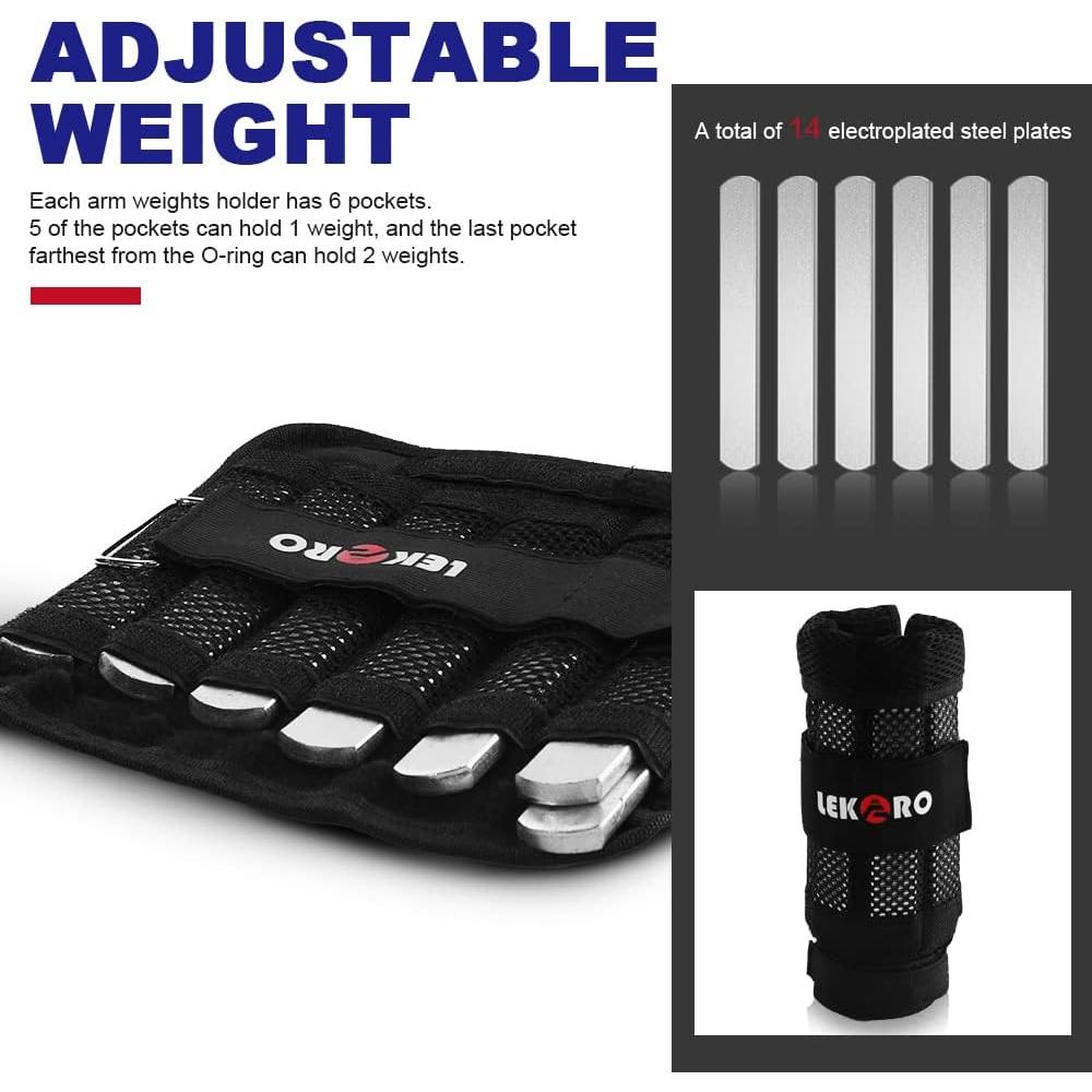 Pesas de Muñeca y Tobillo Ajustables LEKÄRO 3 kg - 1 Par