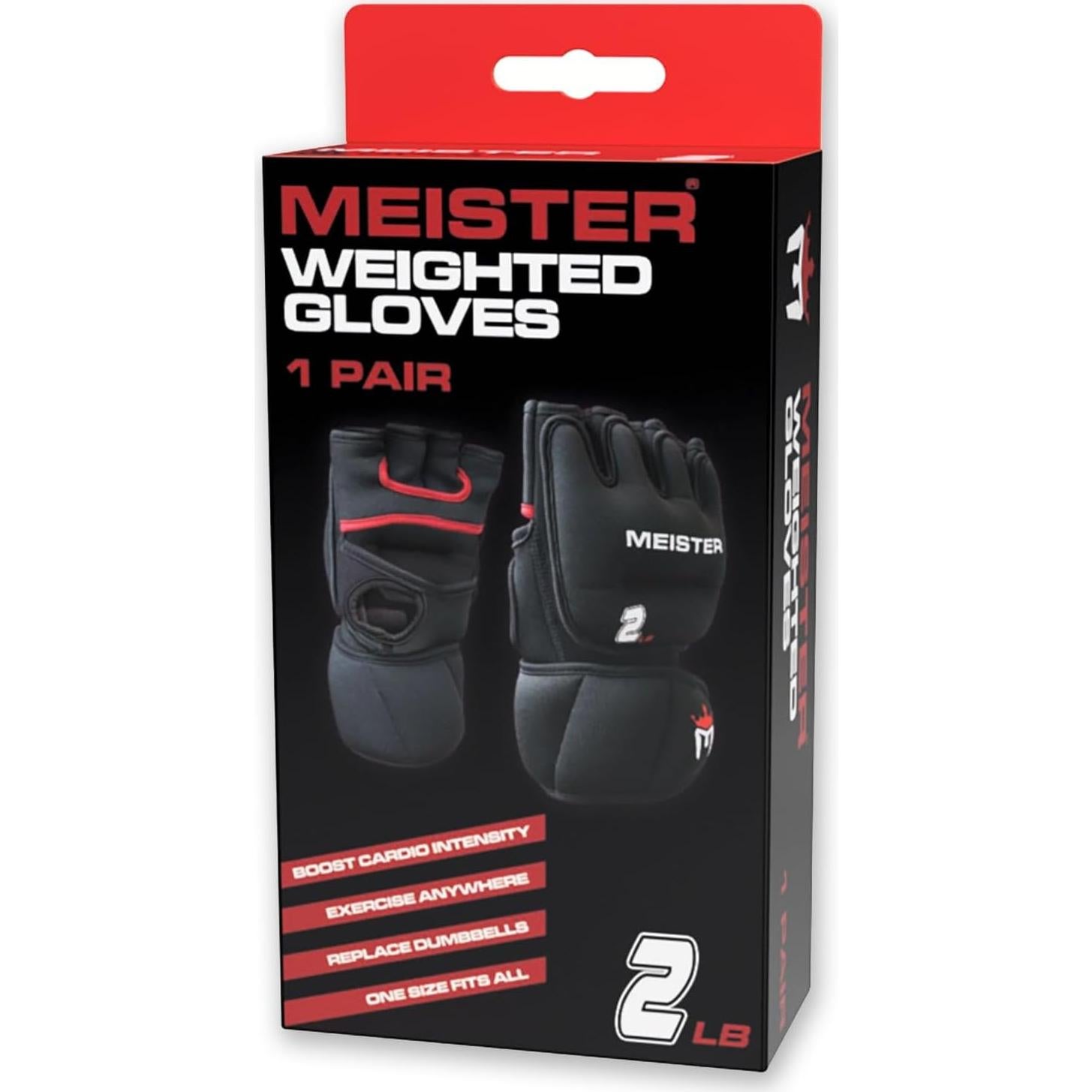Guantes con peso Meister de neopreno 2lb para entrenamiento