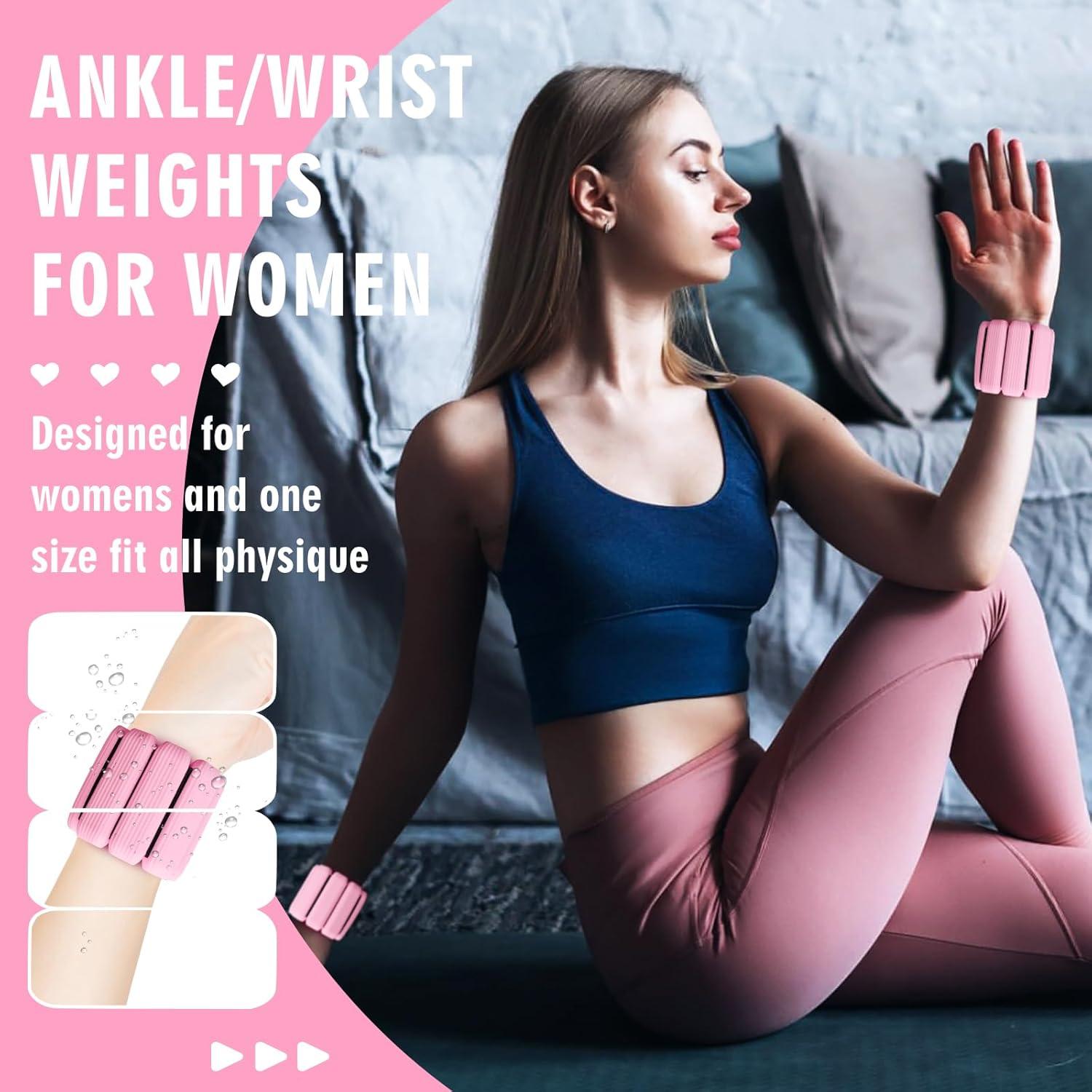 Pesas de Muñeca Ajustables GALLIA 0.91kg 2Pack Rosa