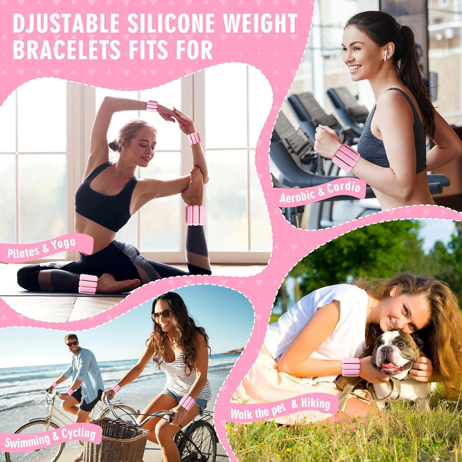 Pesas de Muñeca Ajustables GALLIA 0.91kg 2Pack Rosa