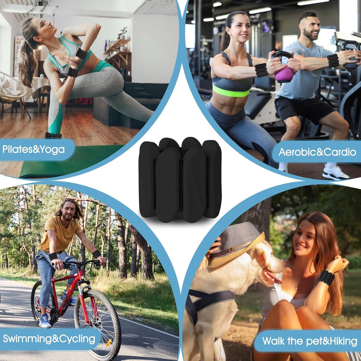 Pesas de Muñeca Grednfhat 2LB Ajustables para Yoga y Gimnasio