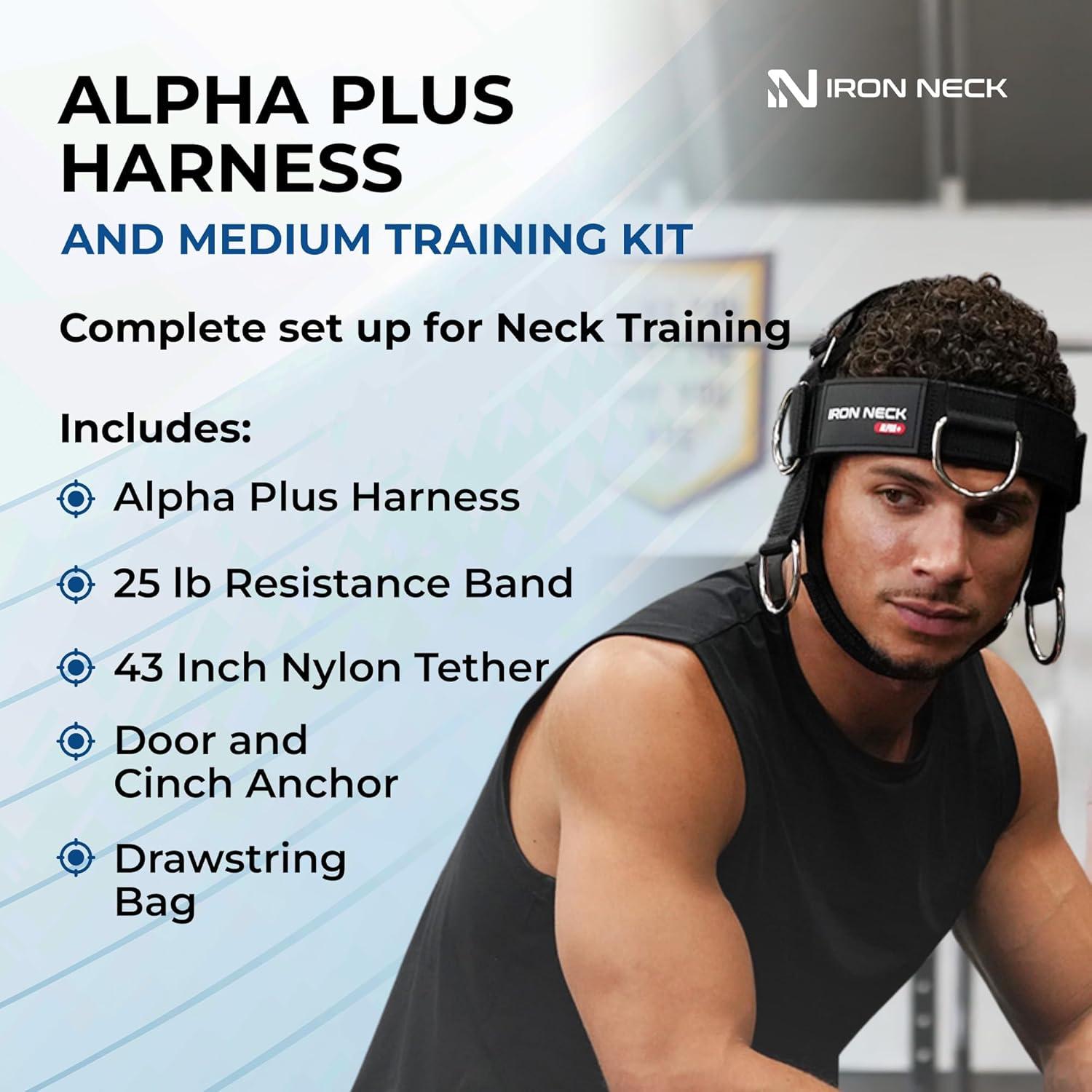 Arnés de Cuello Iron Neck Alpha Plus con Kit Mediano para Entrenamiento