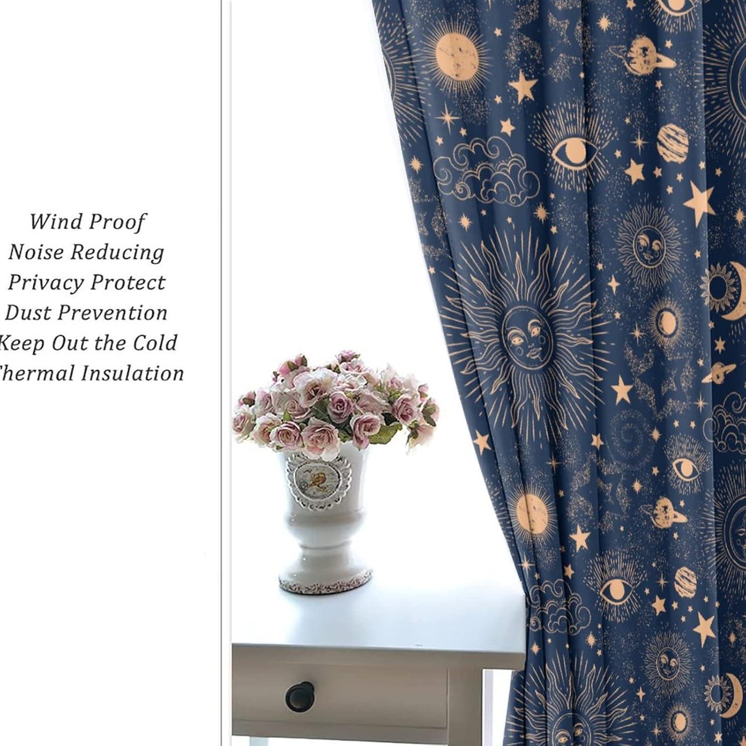 Cortina Blackout Llylumty 2 Paneles Espacial 70x160cm