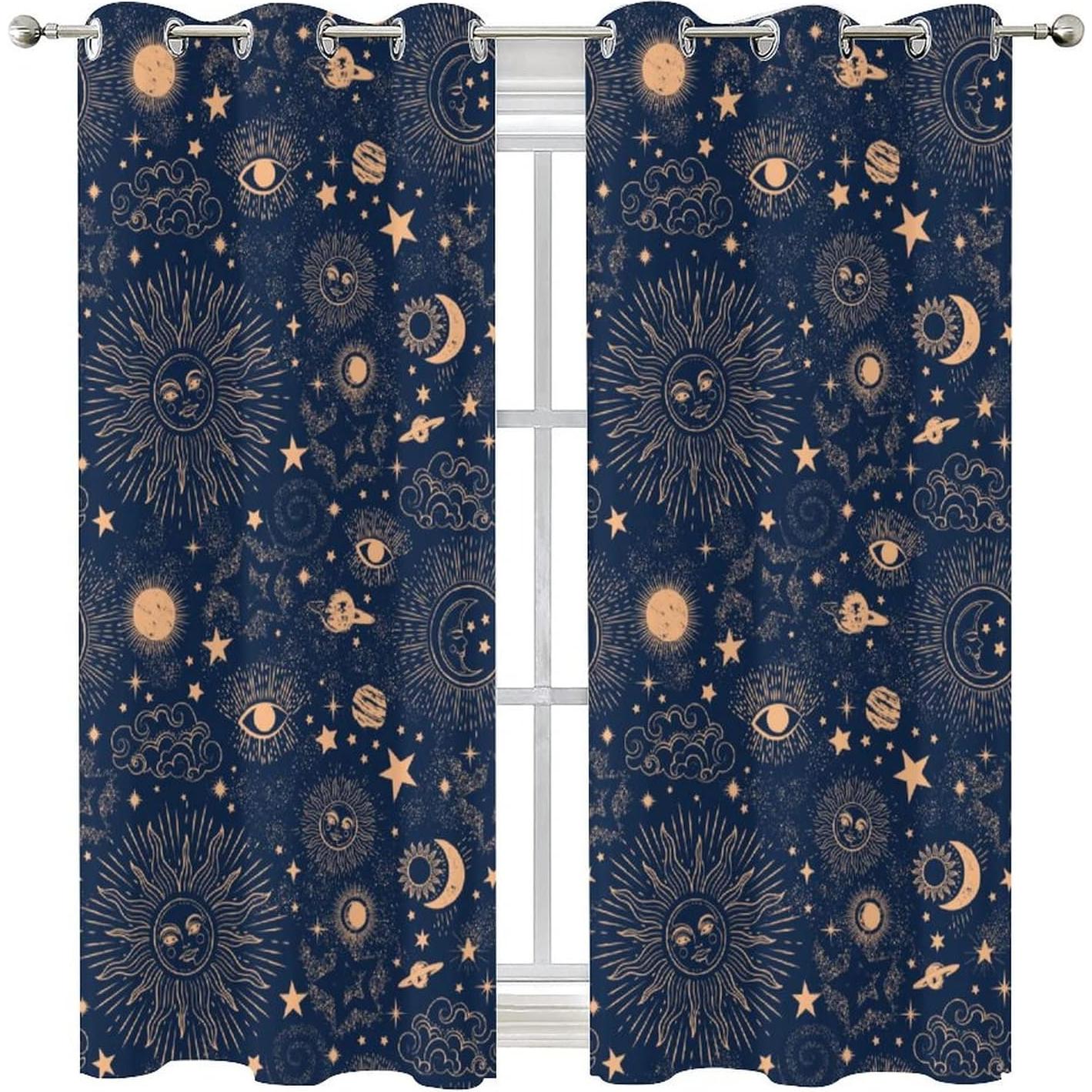 Cortina Blackout Llylumty 2 Paneles Espacial 70x160cm