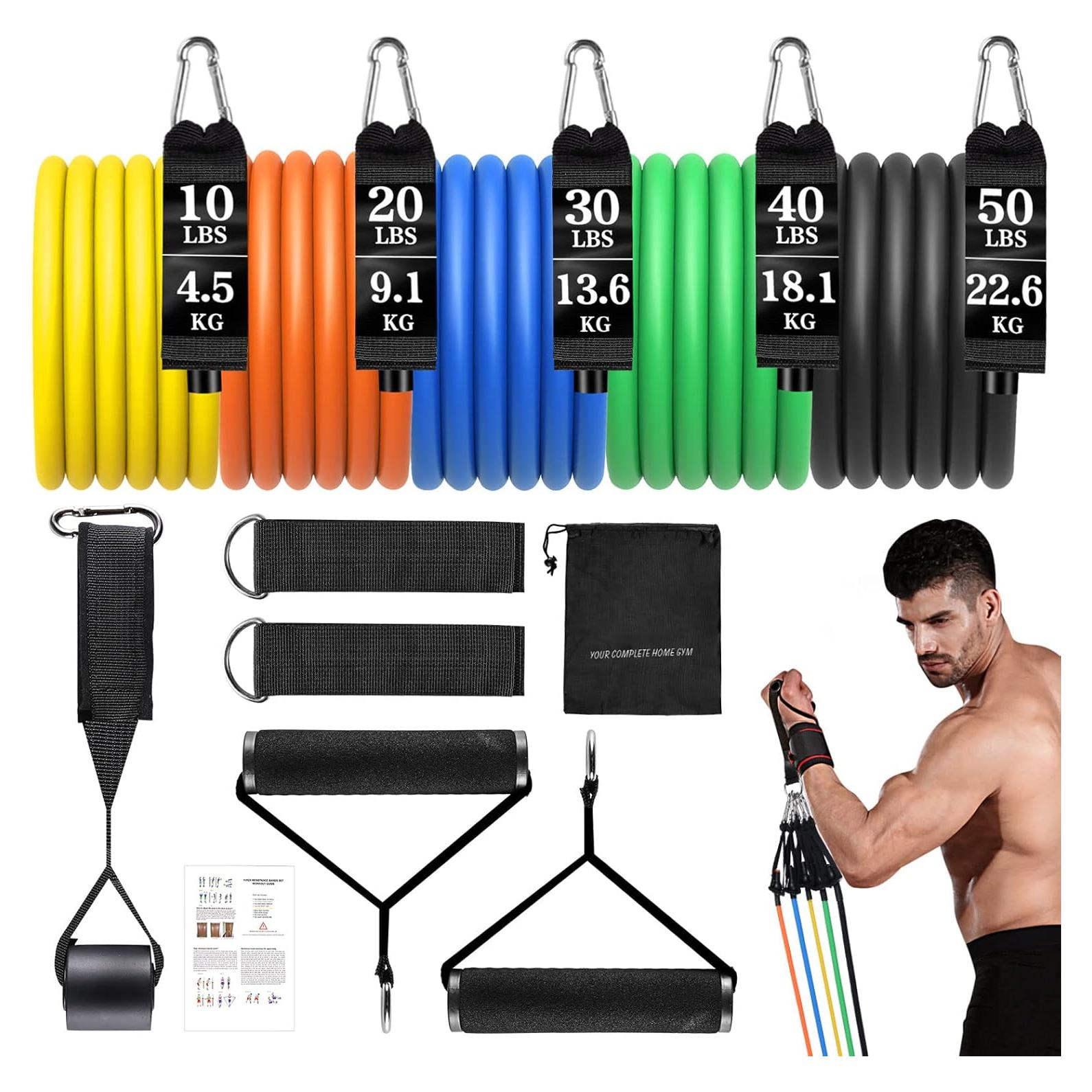 Juego de Bandas de Resistencia Himaly 12 Piezas para Entrenamiento