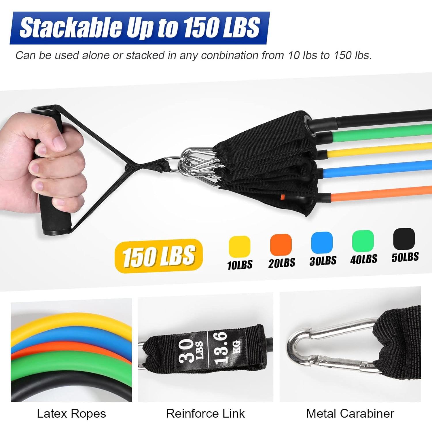 Juego de Bandas de Resistencia Himaly 12 Piezas para Entrenamiento