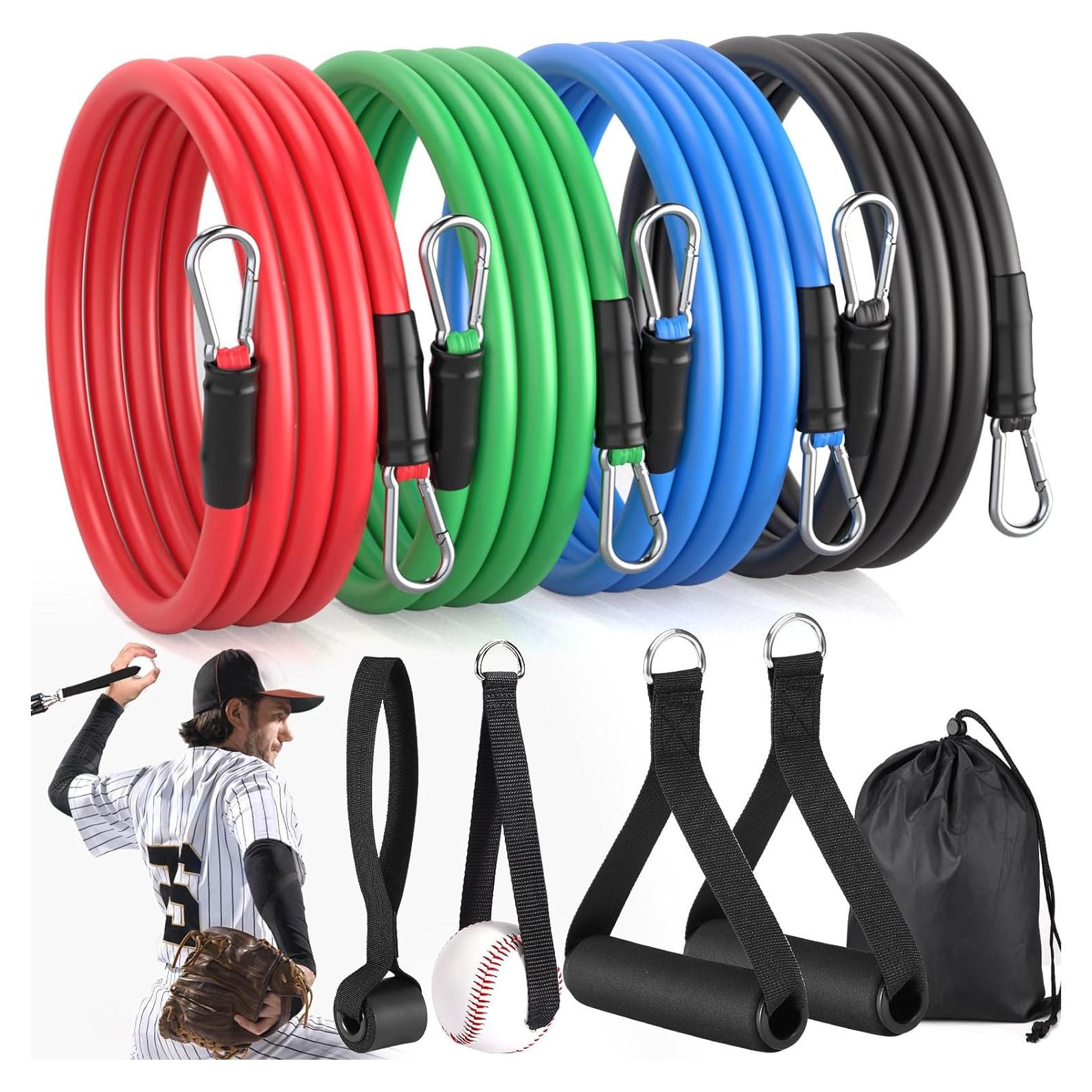 TOBWOLF Entrenador de Resistencia de Béisbol 4PCS 15-30 LB