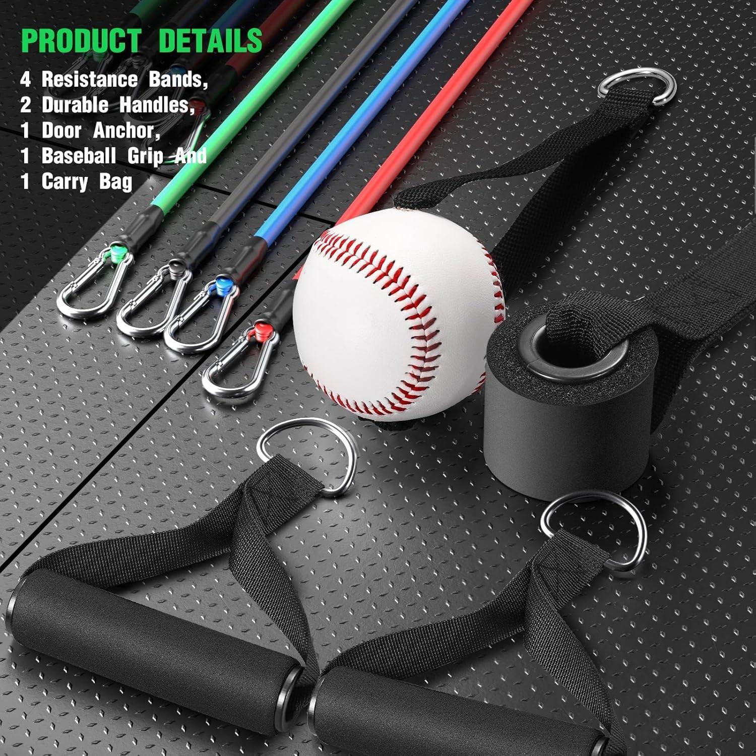 TOBWOLF Entrenador de Resistencia de Béisbol 4PCS 15-30 LB