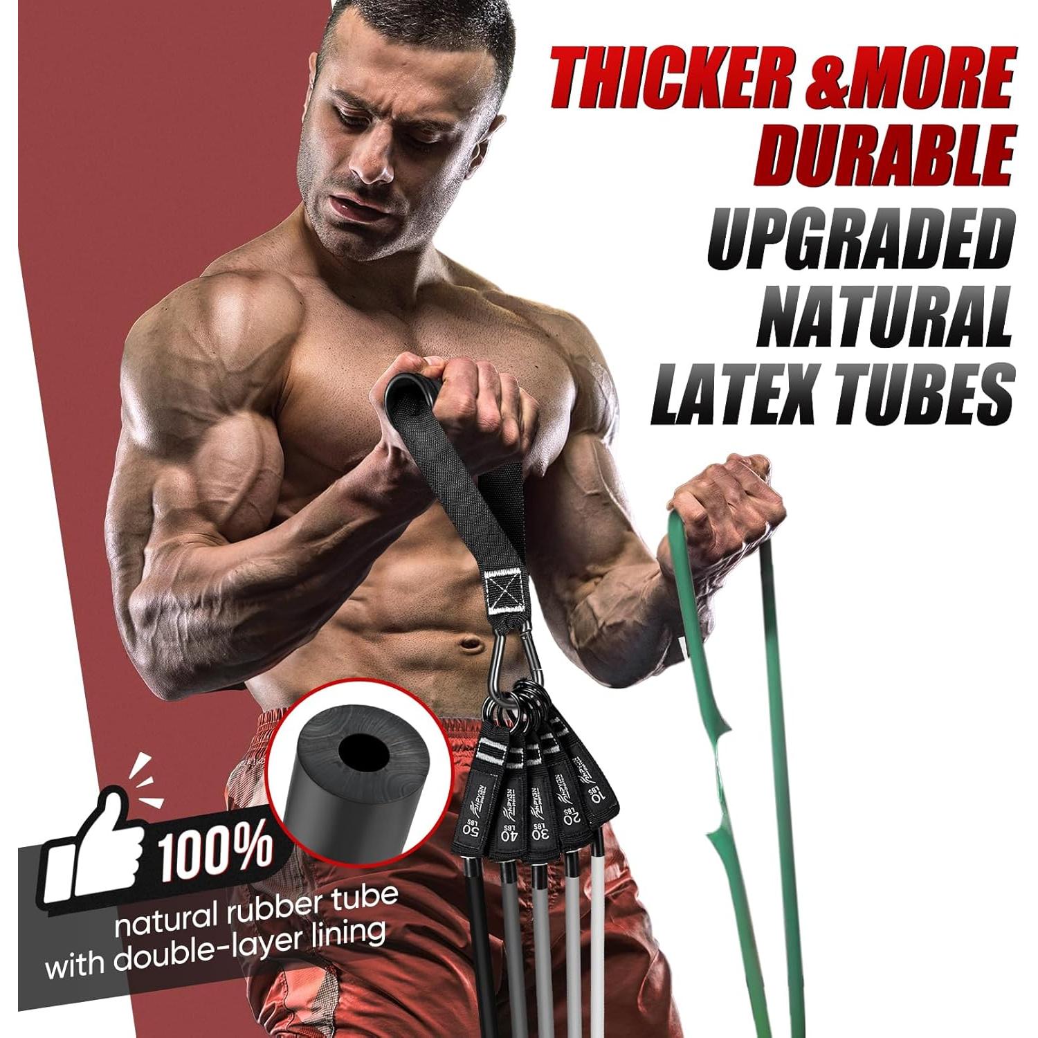 Bandas de Resistencia HPYGN 150lbs con Mangos y Ancla