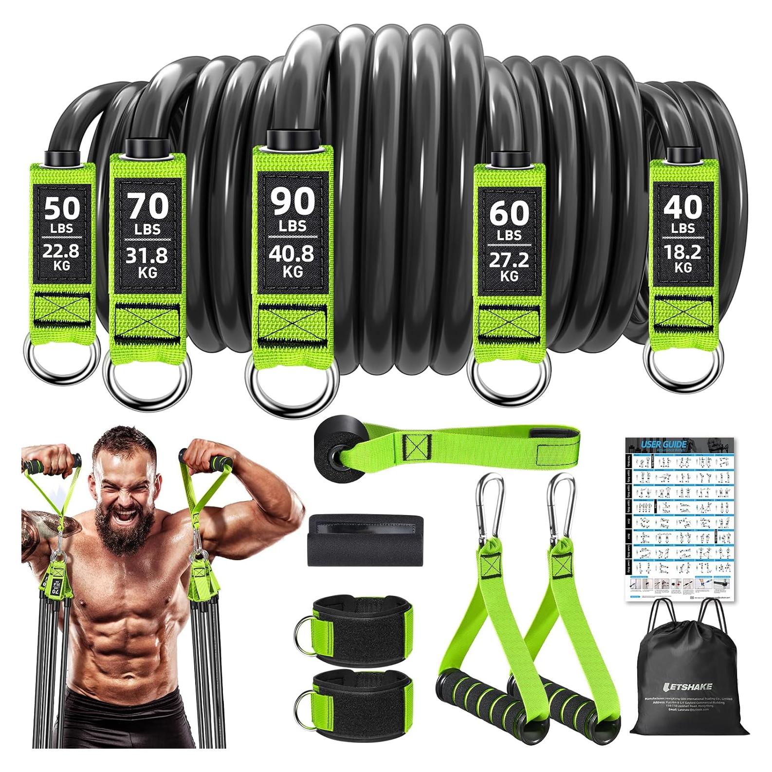 Bandas de Resistencia LETSHAKE 310 lbs Verde para Ejercicio