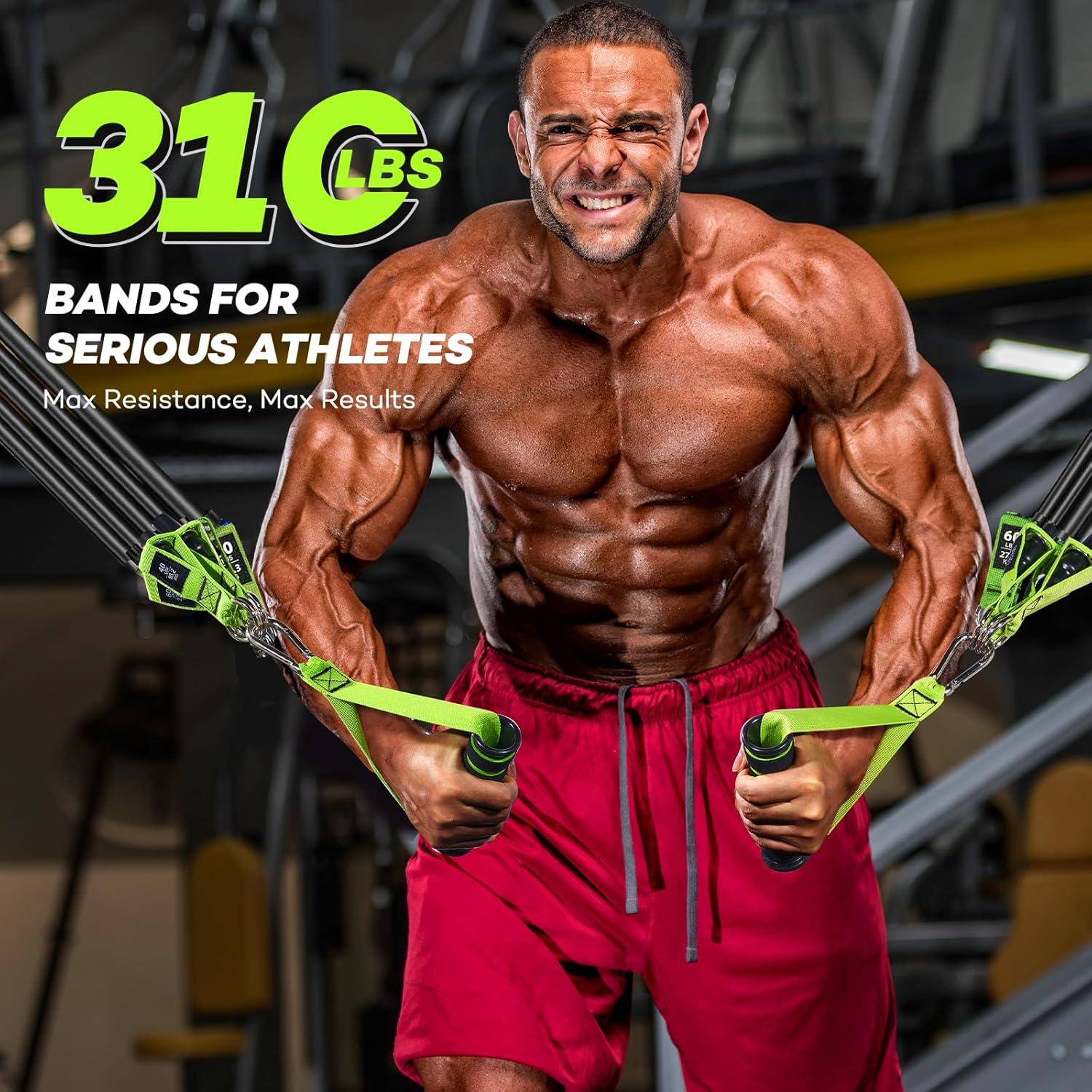 Bandas de Resistencia LETSHAKE 310 lbs Verde para Ejercicio