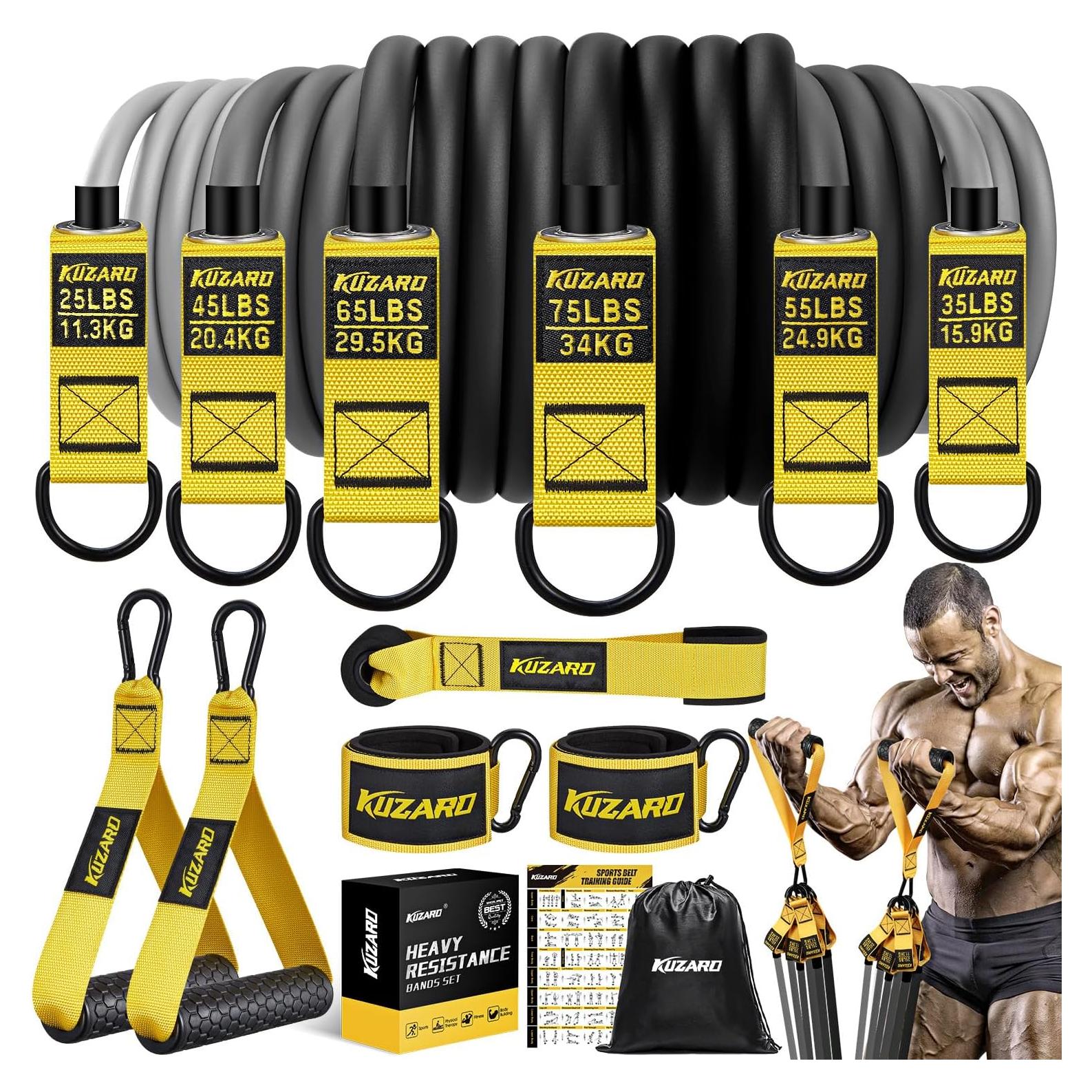 Set de Bandas de Resistencia KUZARO 300lbs con Mangos