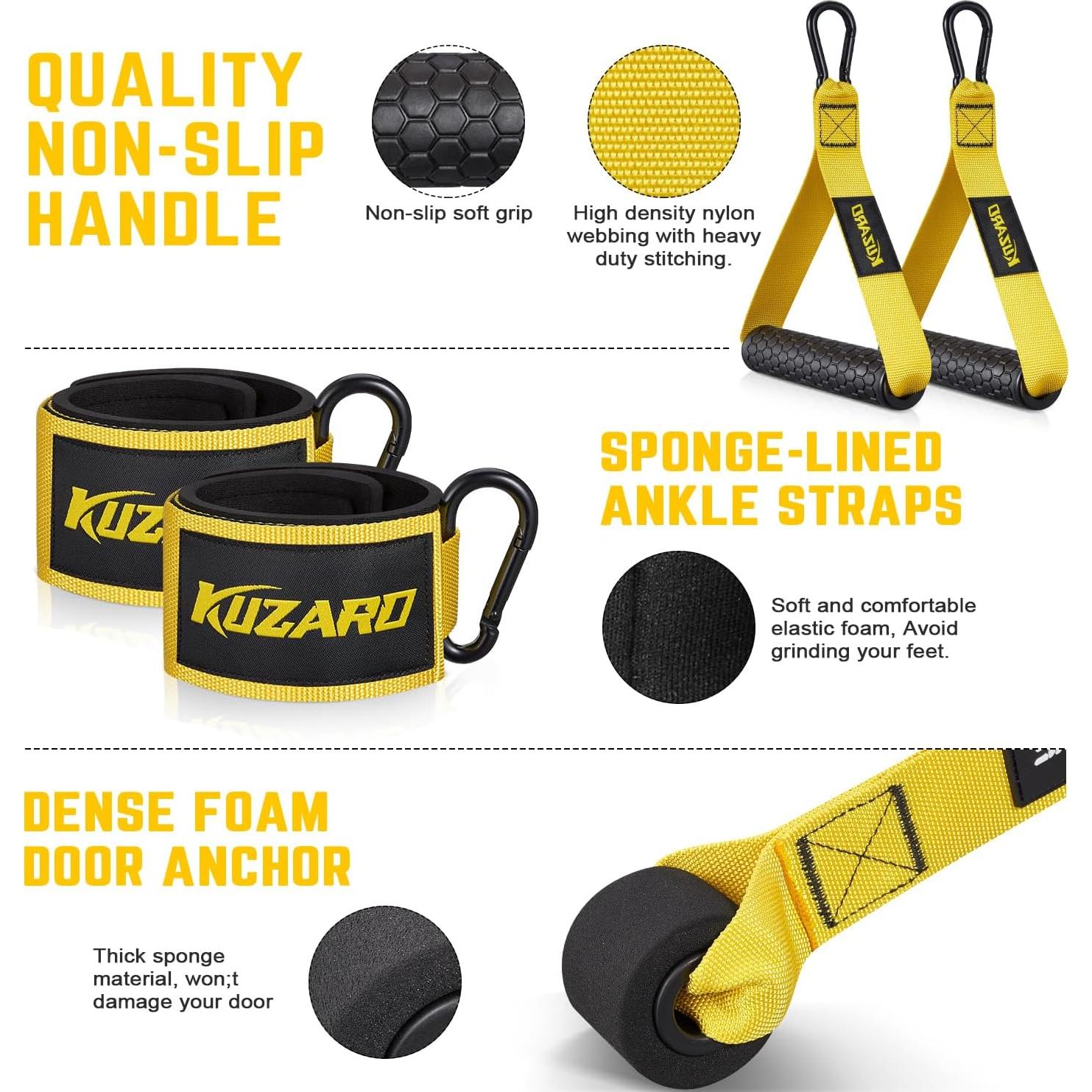 Set de Bandas de Resistencia KUZARO 300lbs con Mangos