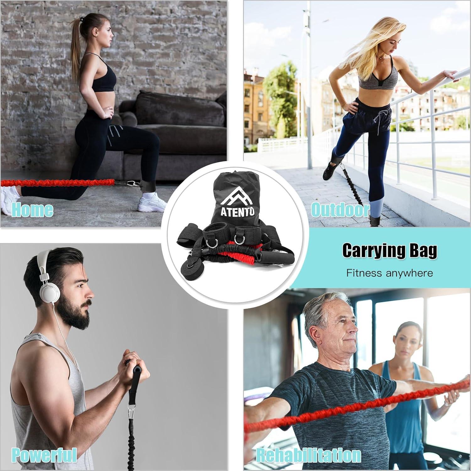 Set de 12 Bandas de Resistencia ATENTO para Ejercicio y Fitness