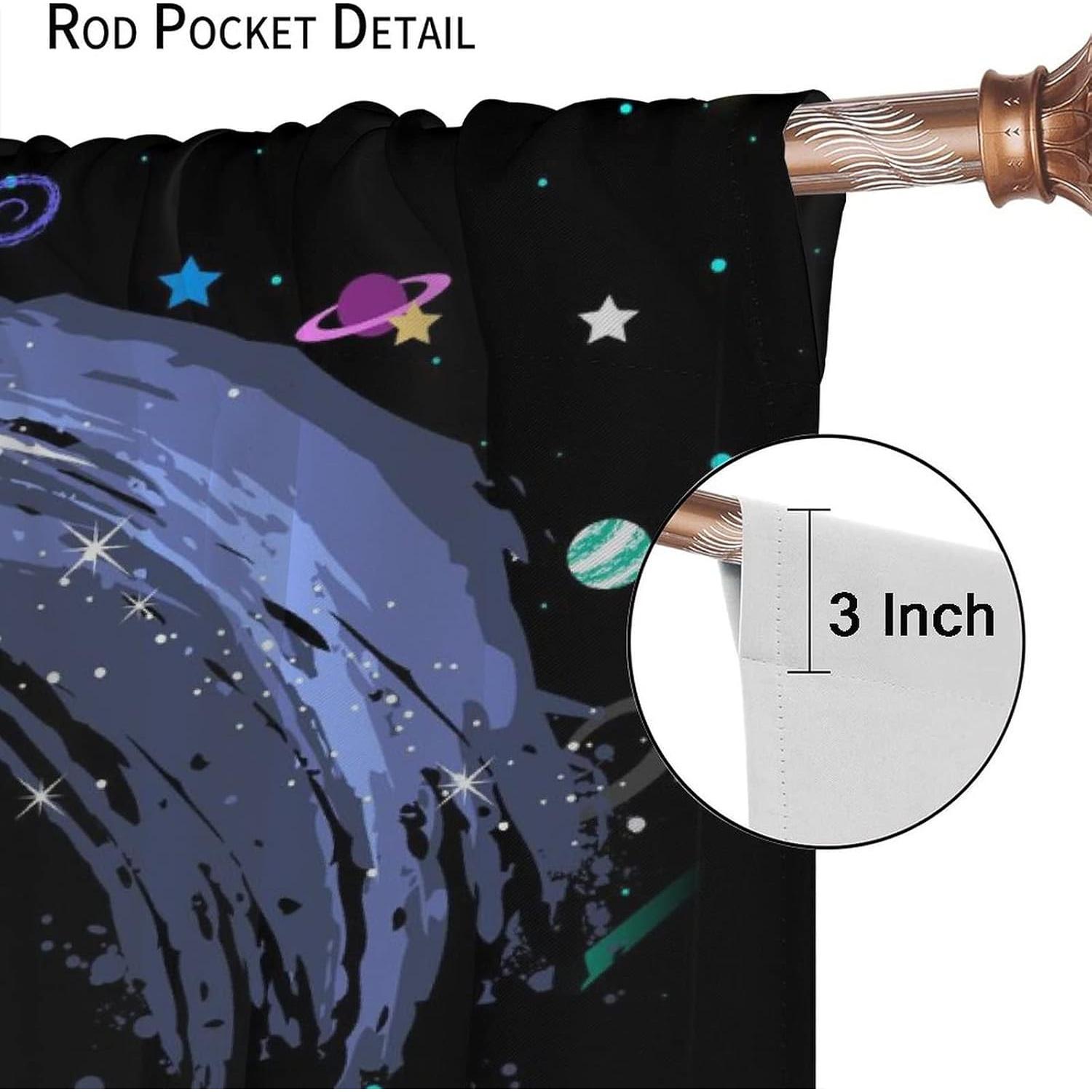 Cortinas Opacas Llylumty 80x160cm para Niños Espacial