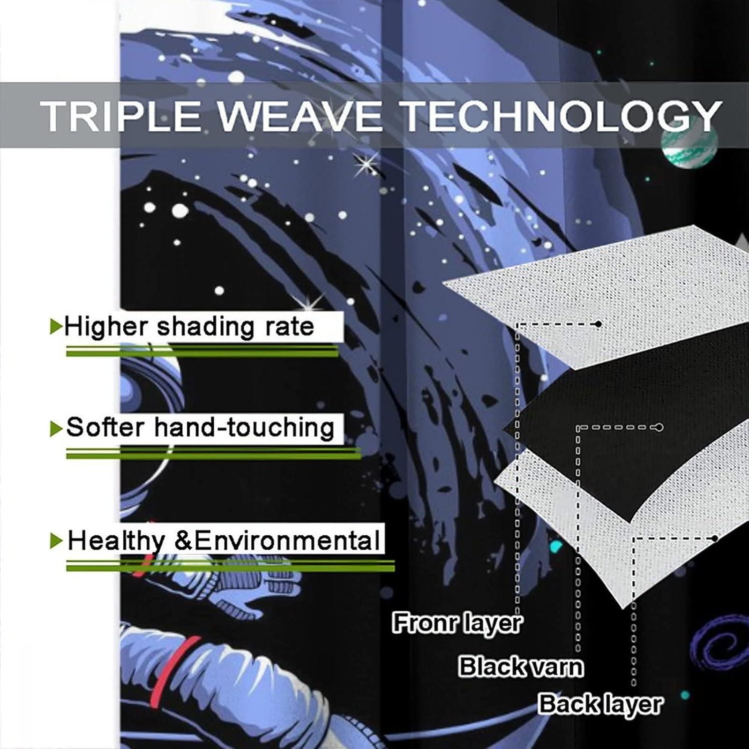 Cortinas Opacas Llylumty 80x160cm para Niños Espacial