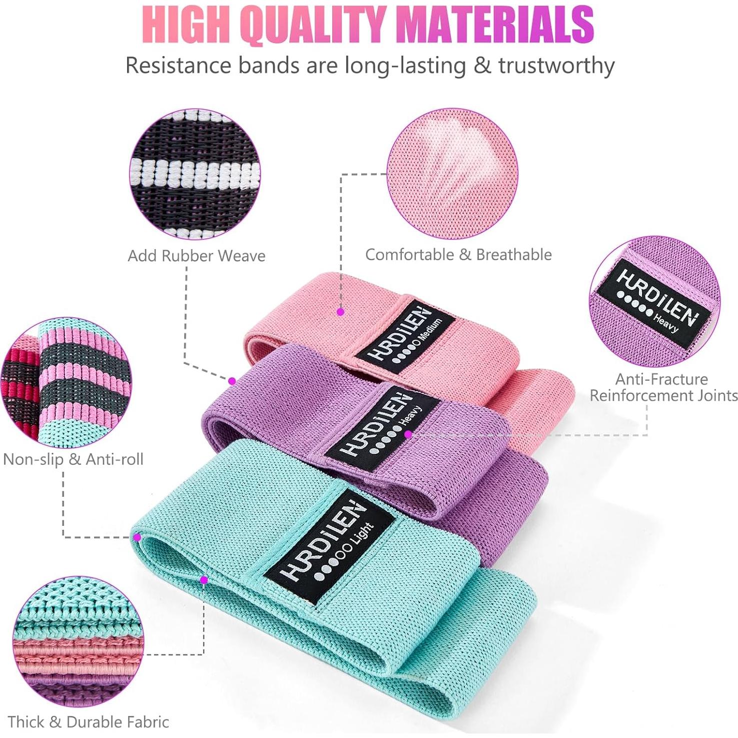 Bandas de Resistencia Hurdilen - 3 Niveles para Fitness y Yoga