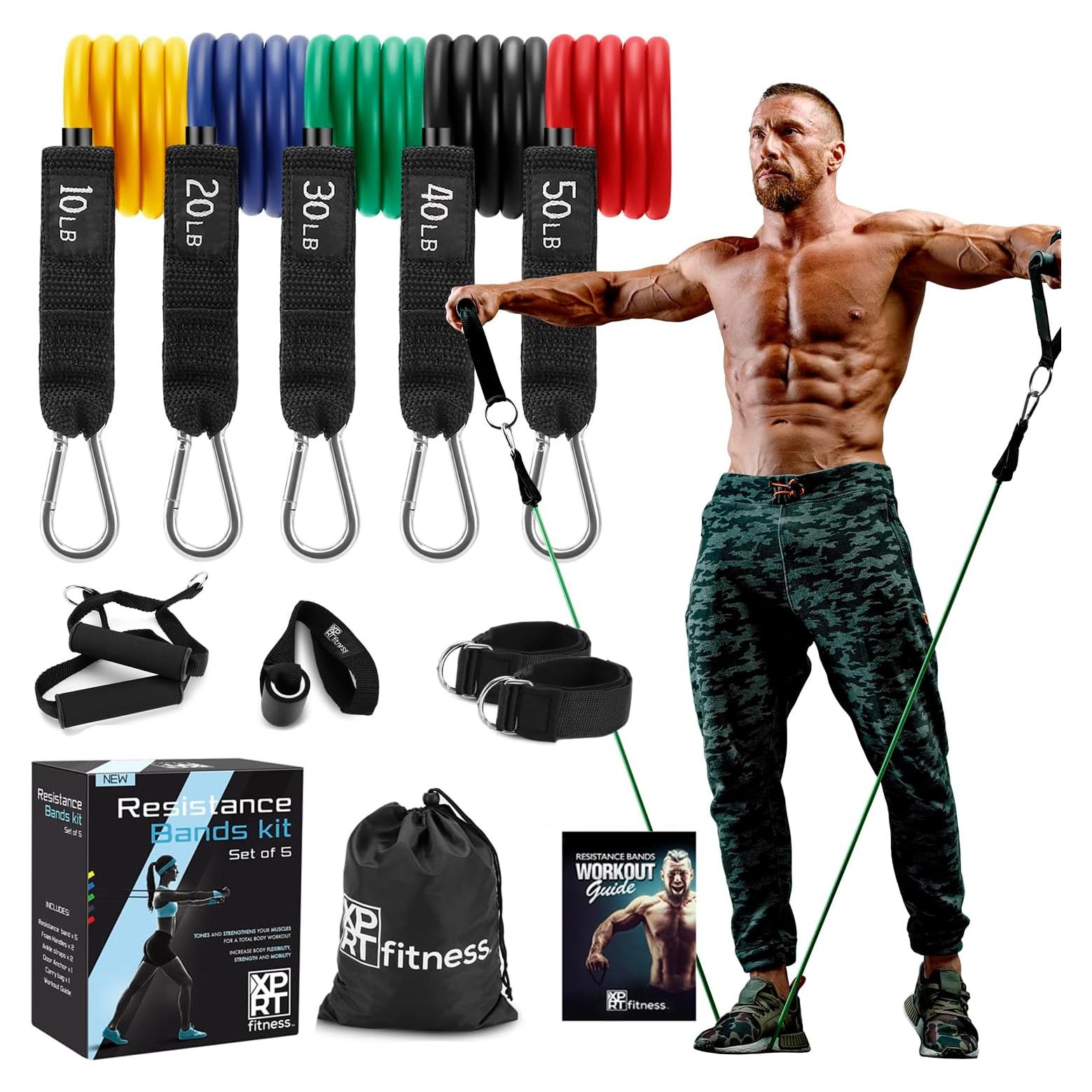 Conjunto de Bandas de Resistencia XPRT Fitness 11 Piezas 4.5-68 kg