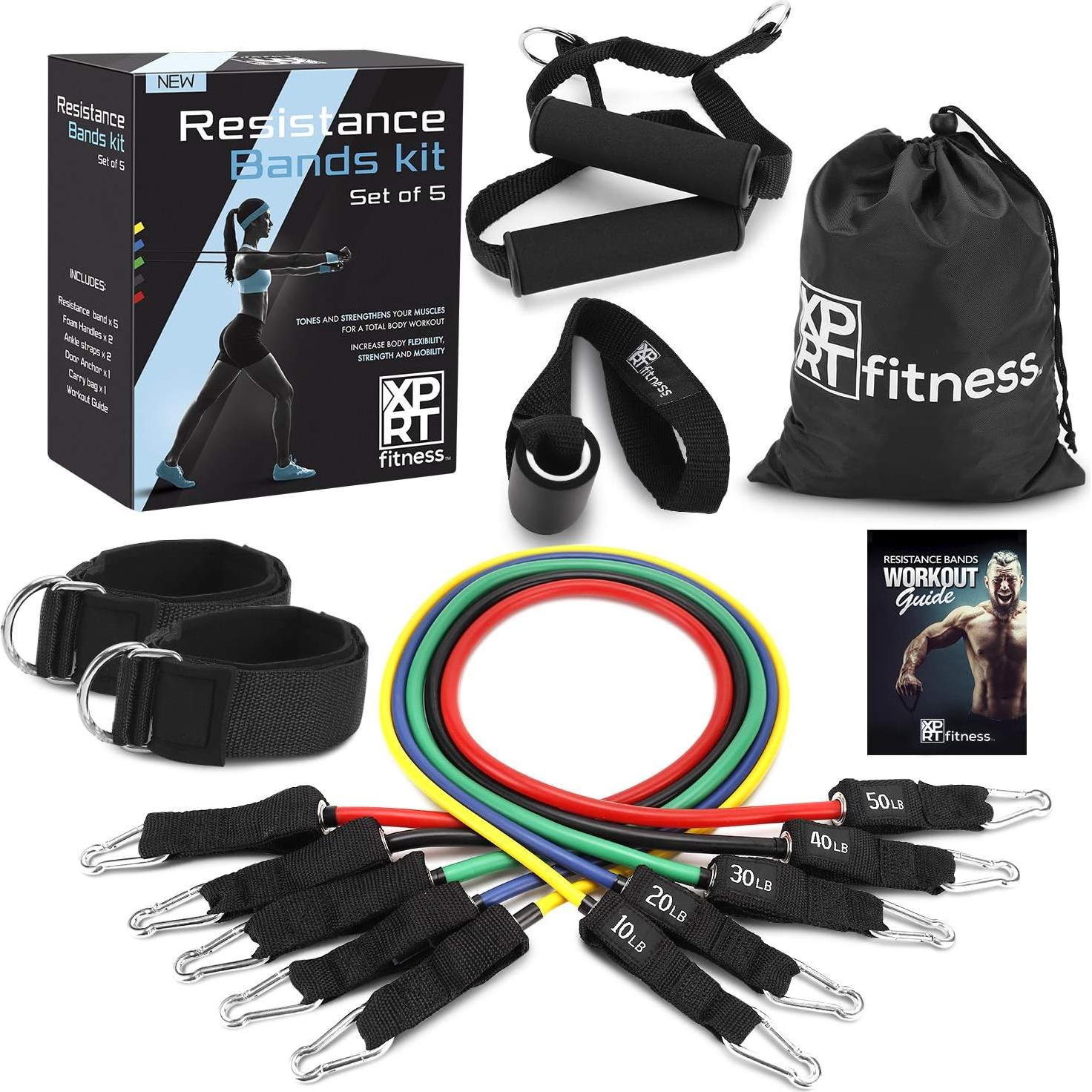 Conjunto de Bandas de Resistencia XPRT Fitness 11 Piezas 4.5-68 kg