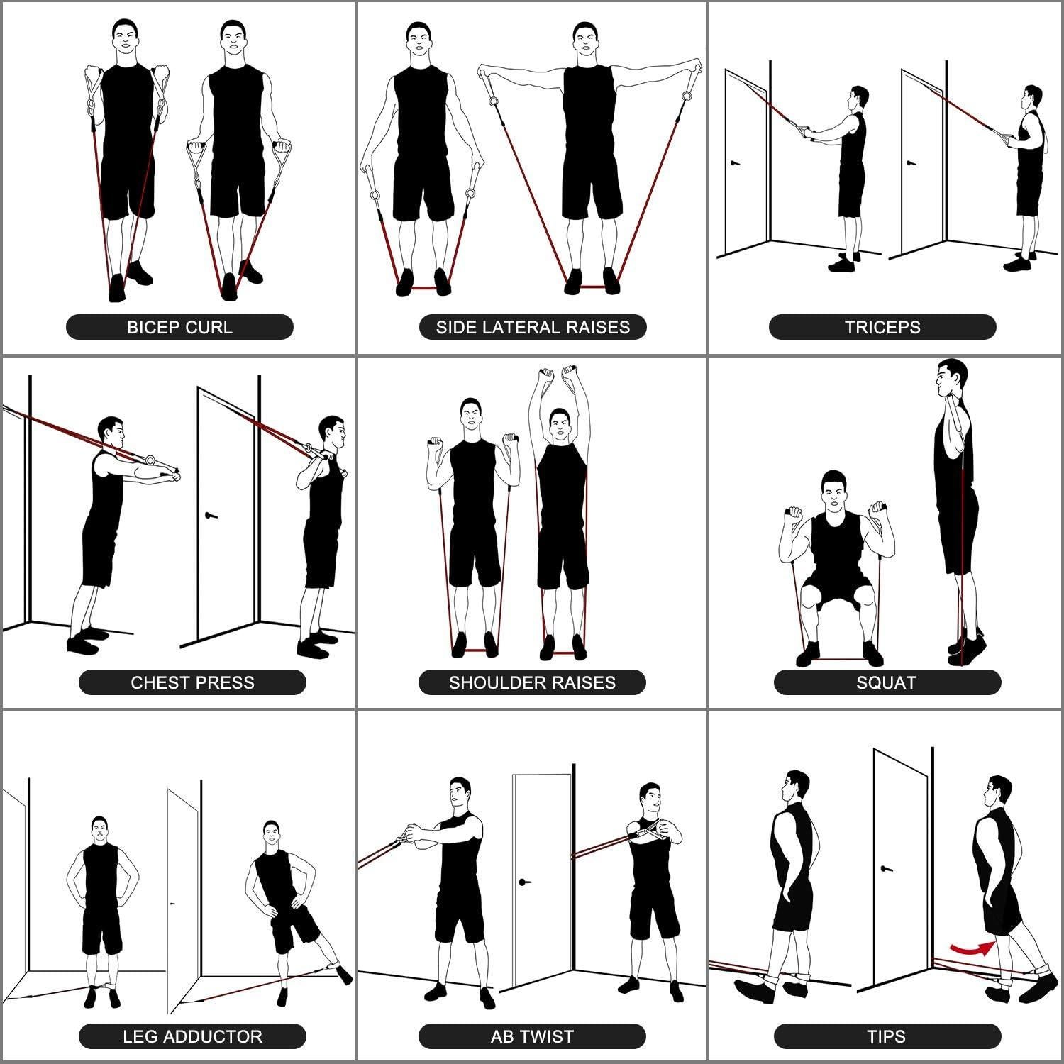 Conjunto de Bandas de Resistencia XPRT Fitness 11 Piezas 4.5-68 kg