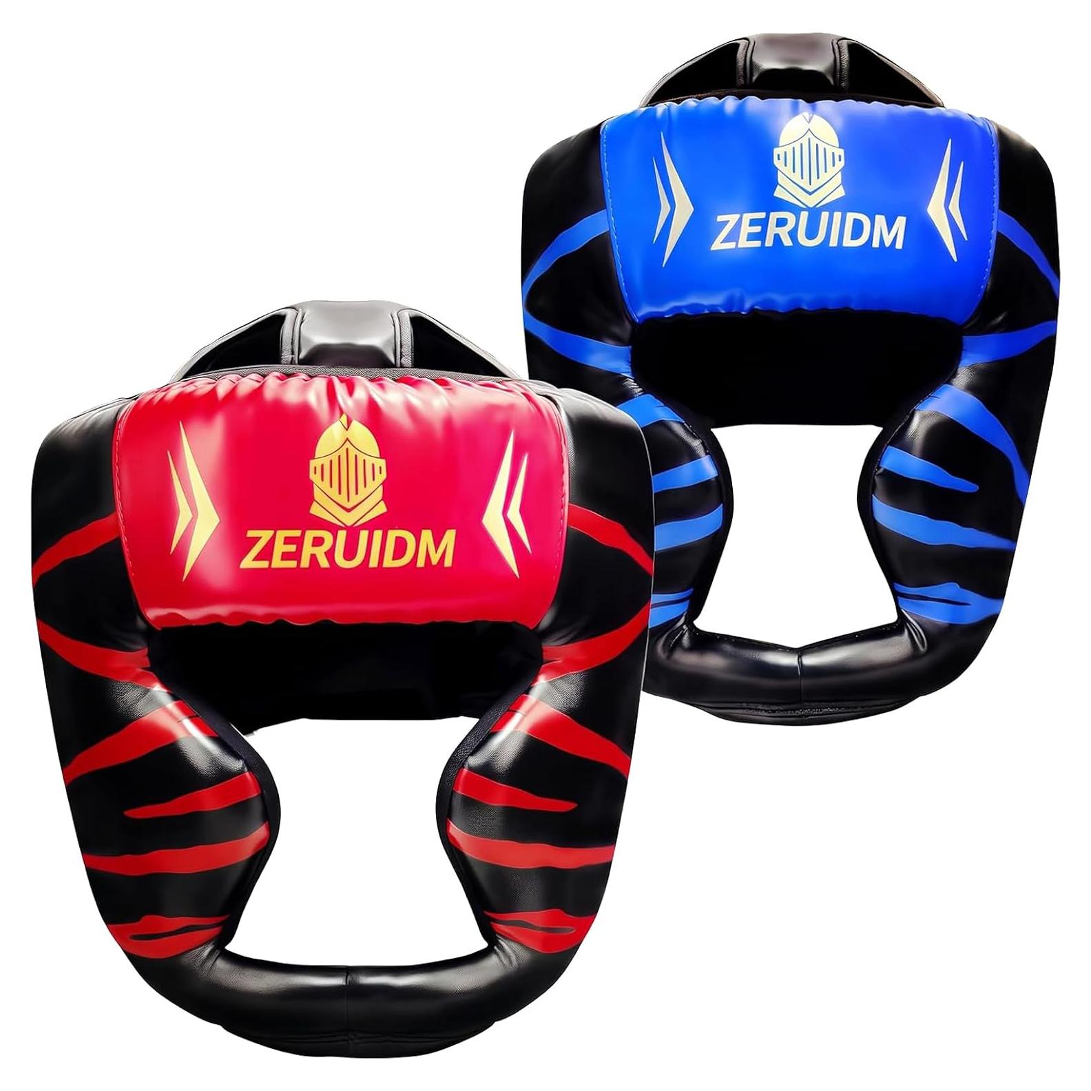 Casco de Boxeo ZERUIDM 2-Pack Rojo y Azul para Sparring