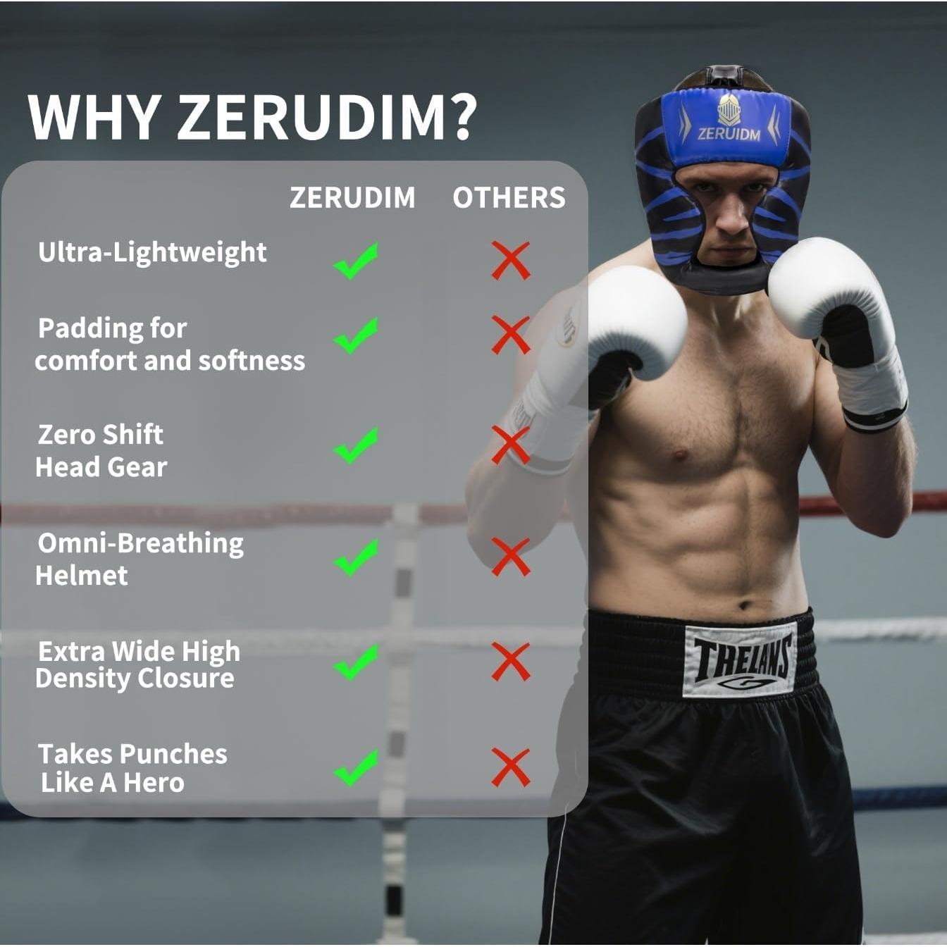 Casco de Boxeo ZERUIDM 2-Pack Rojo y Azul para Sparring