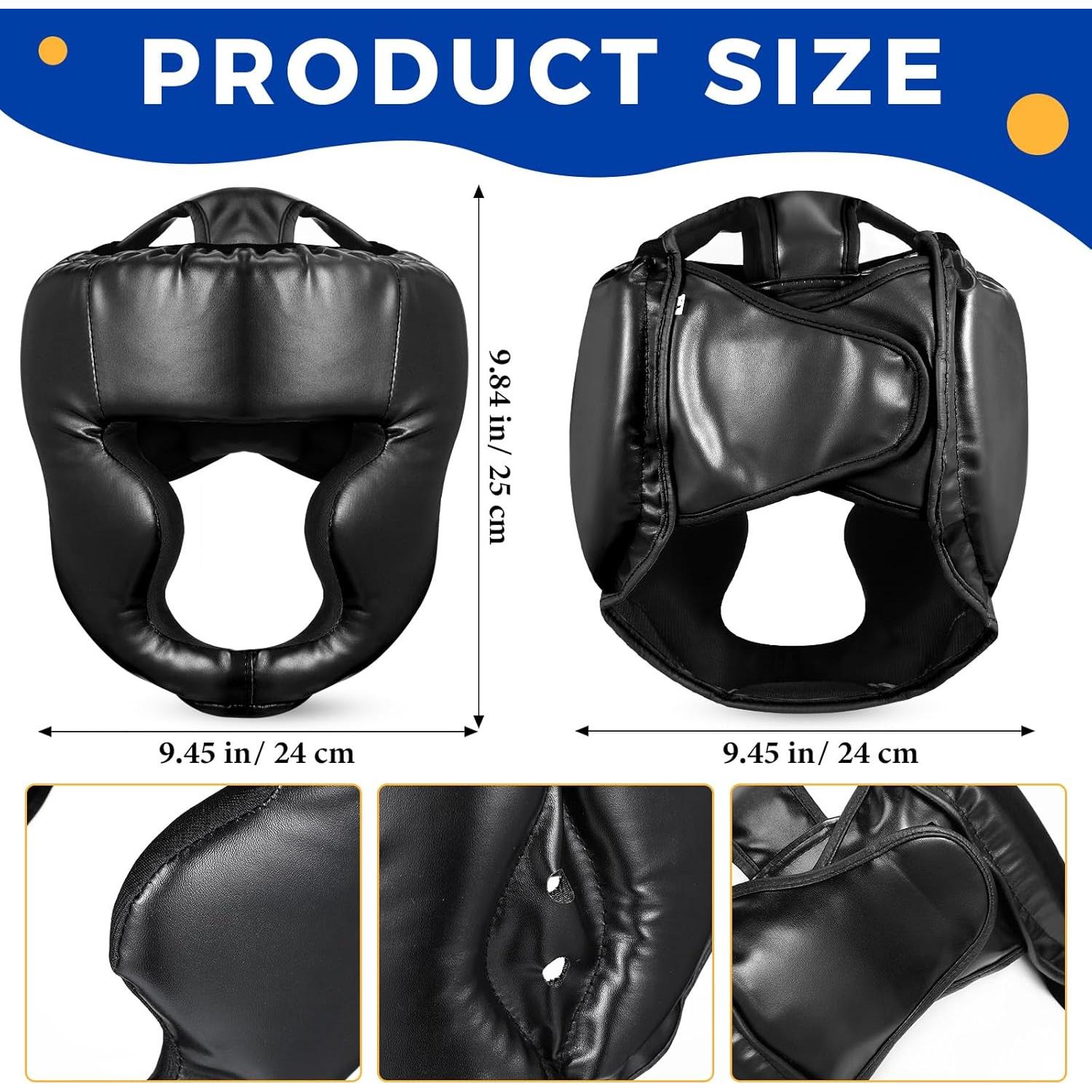 Casco de Boxeo Copkim Ajustable para MMA y Sparring - Negro
