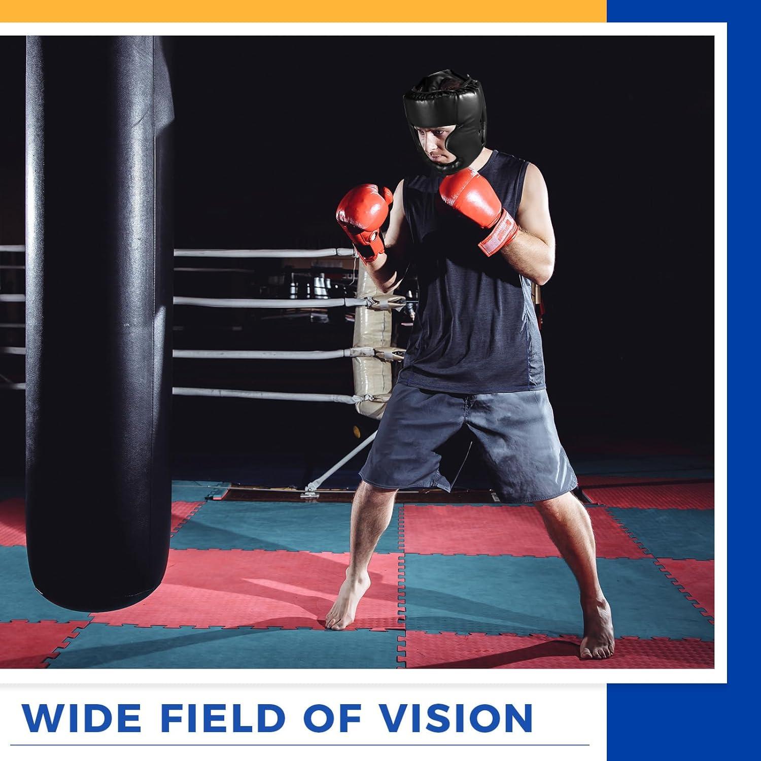 Casco de Boxeo Copkim Ajustable para MMA y Sparring - Negro