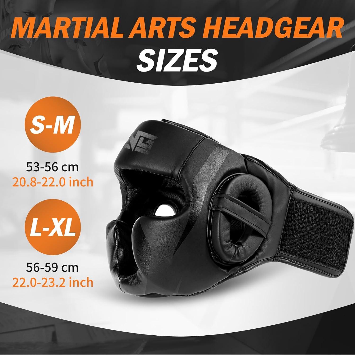 Casco de Boxeo FIVING MZHT001 Mediano Negro para Artes Marciales