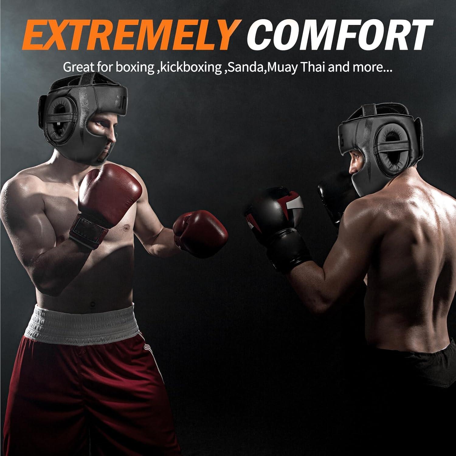 Casco de Boxeo FIVING MZHT001 Mediano Negro para Artes Marciales