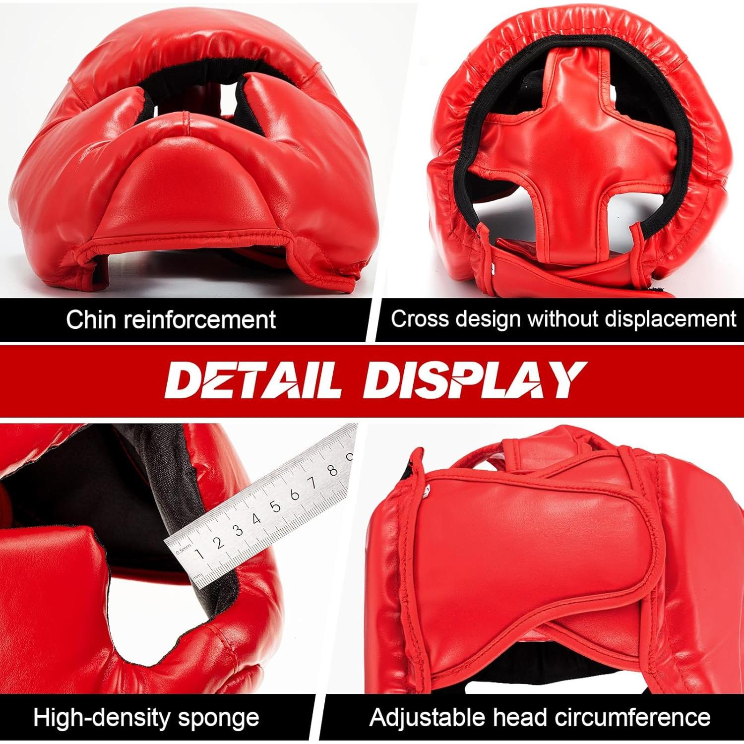 Casco de Boxeo Ajustable Jenaai 3 Pcs para Adultos MMA