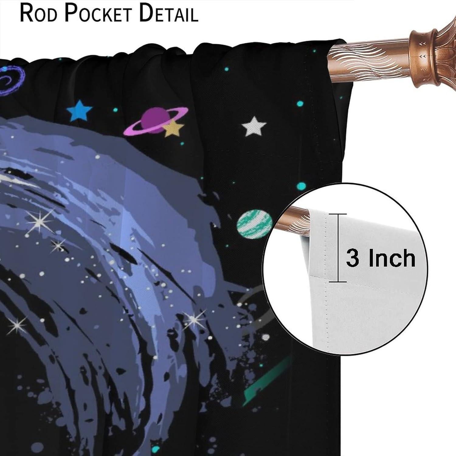 Cortinas Opacas Llylumty 36x63cm para Niños Espacial